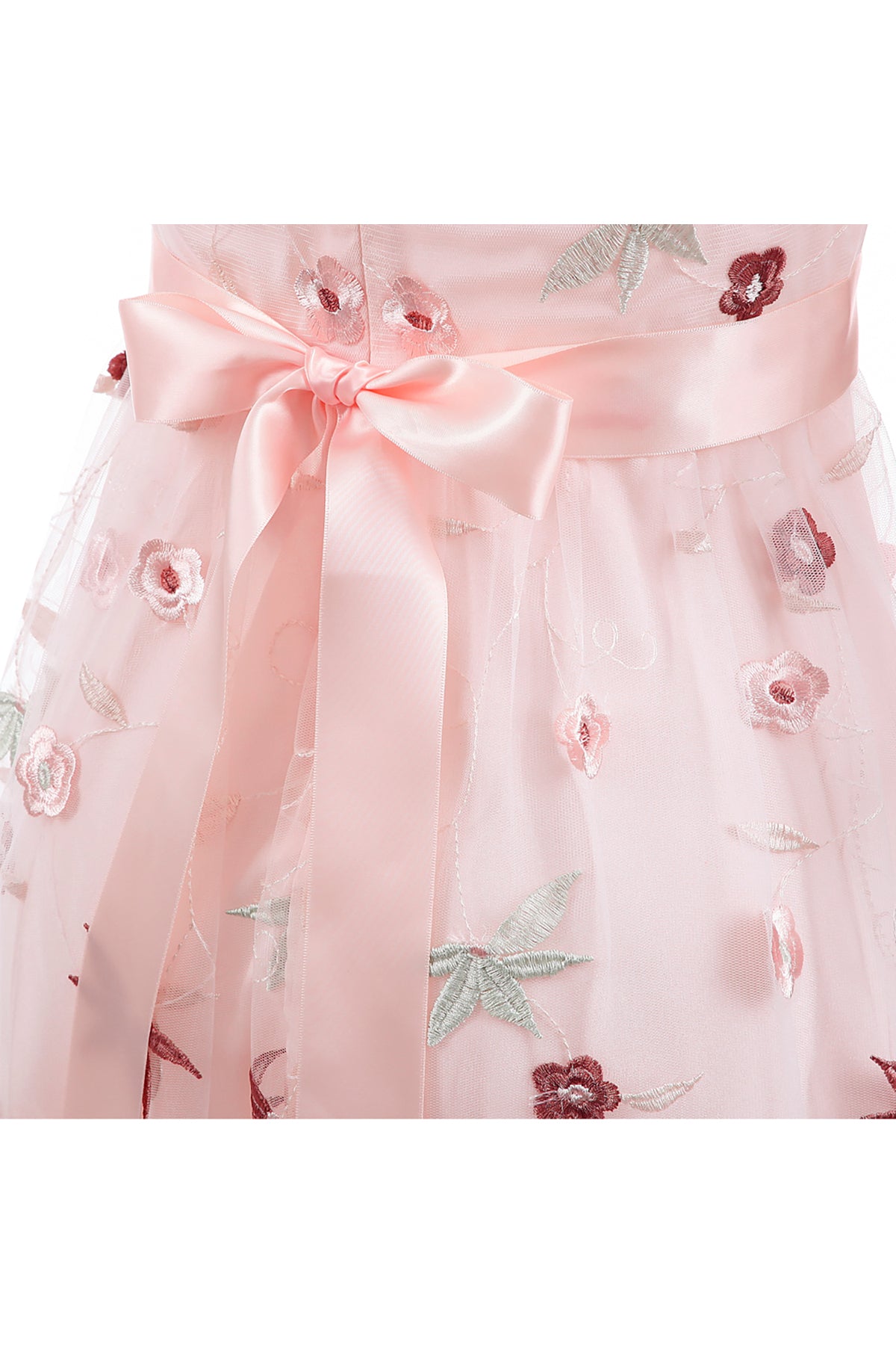 Illusion Open Back Embroidery Homecoming Dresses