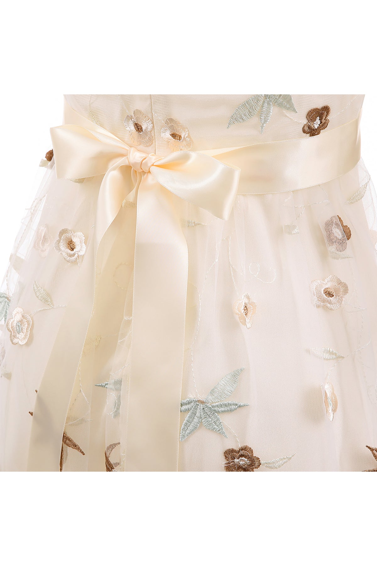 Illusion Open Back Embroidery Homecoming Dresses