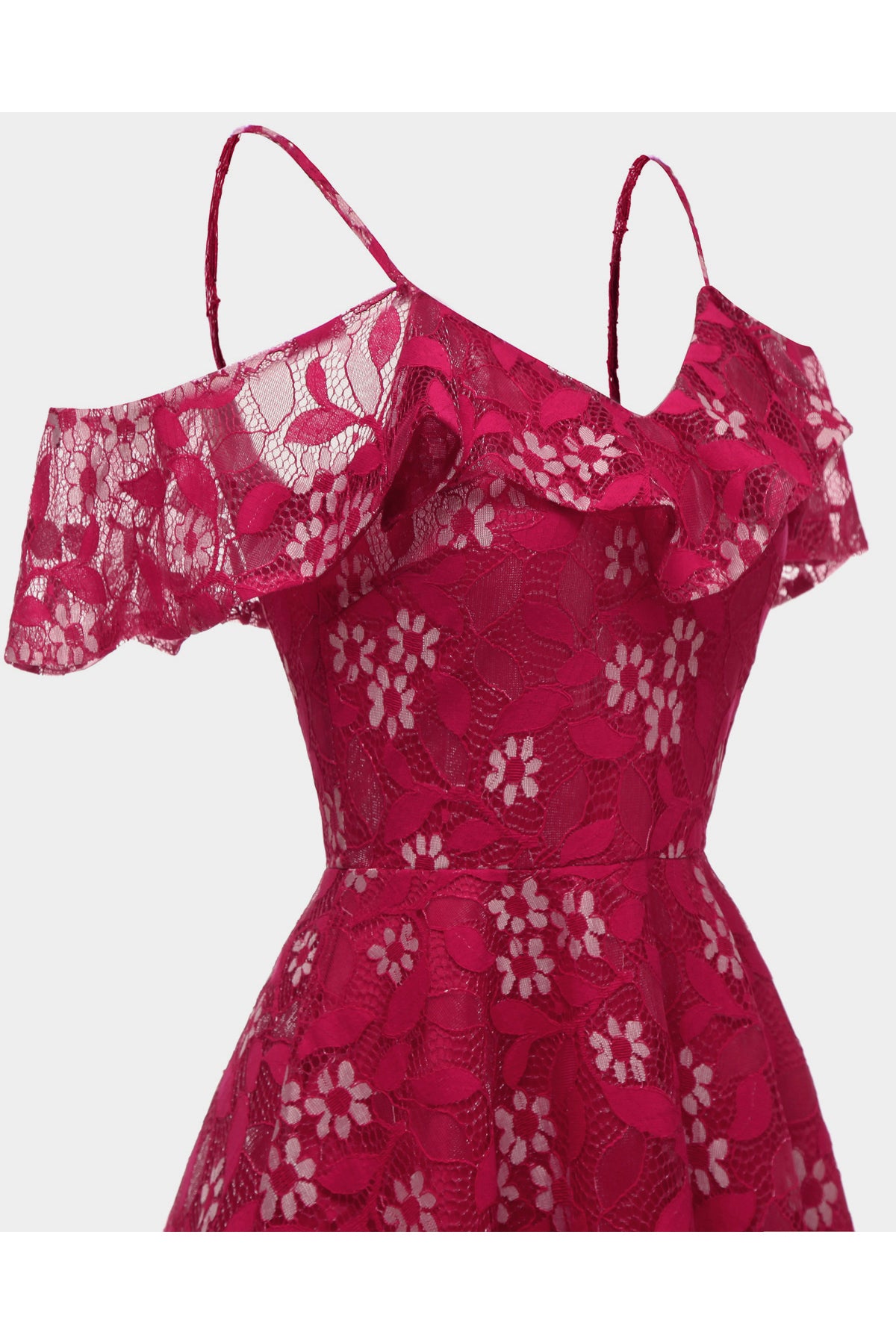 Lace A-line Spaghetti Straps Homecoming Dresses