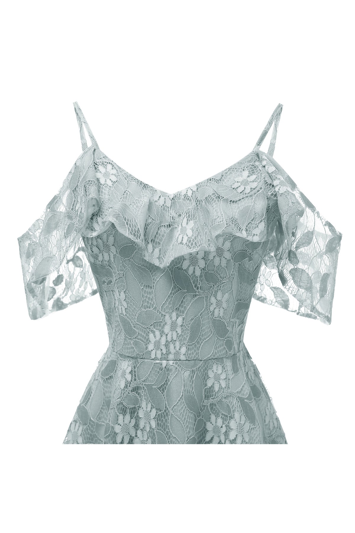 Lace A-line Spaghetti Straps Homecoming Dresses