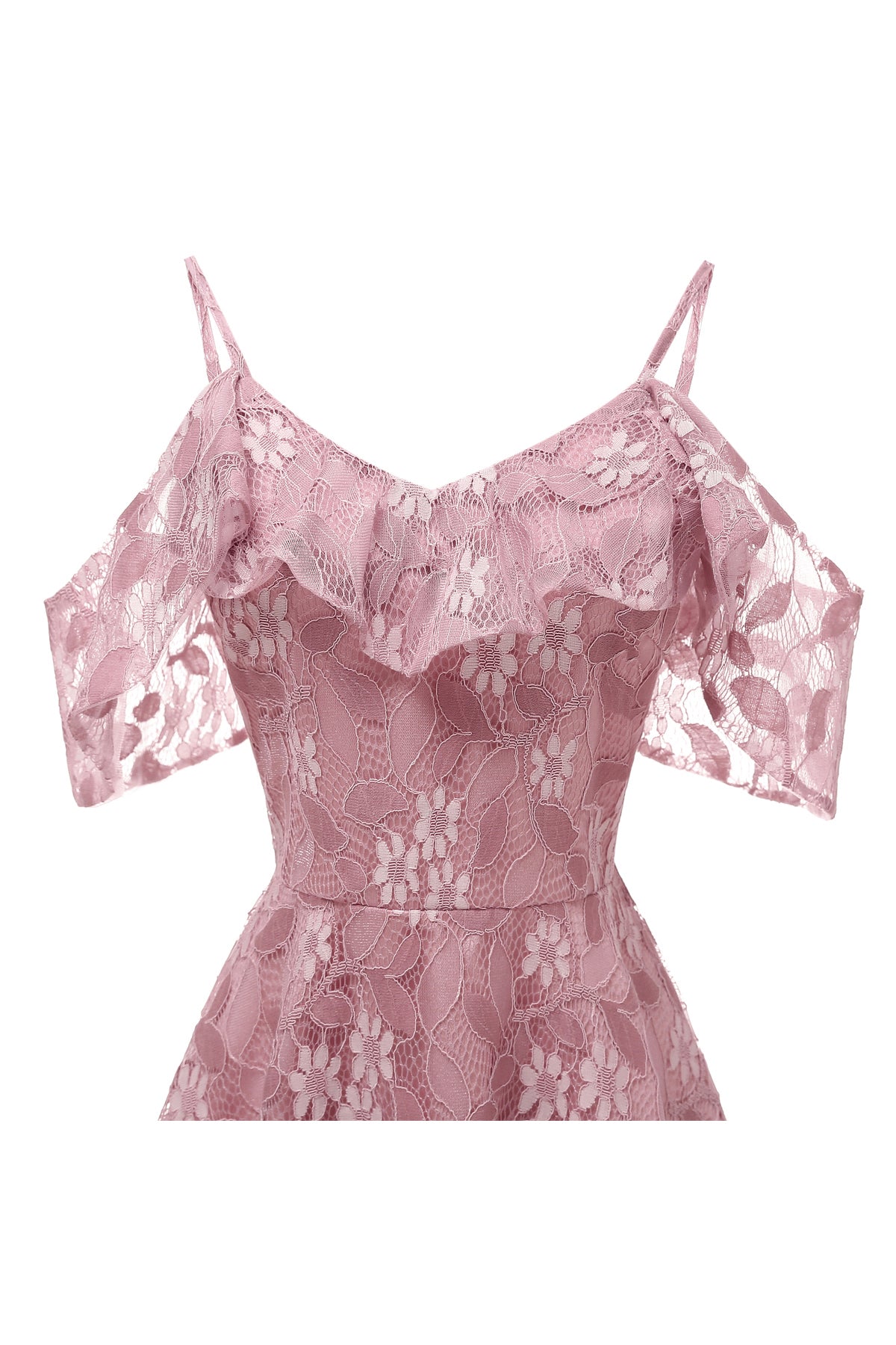 Lace A-line Spaghetti Straps Homecoming Dresses