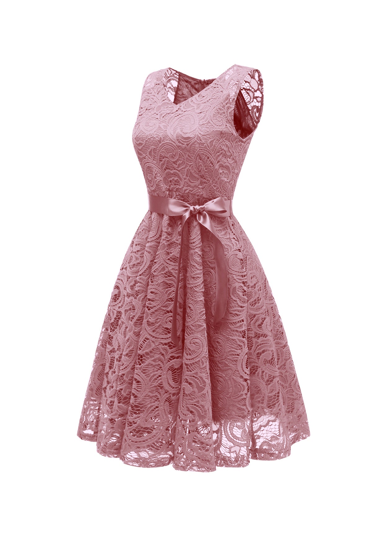 Lace A-line V-neck Vintage Dresses