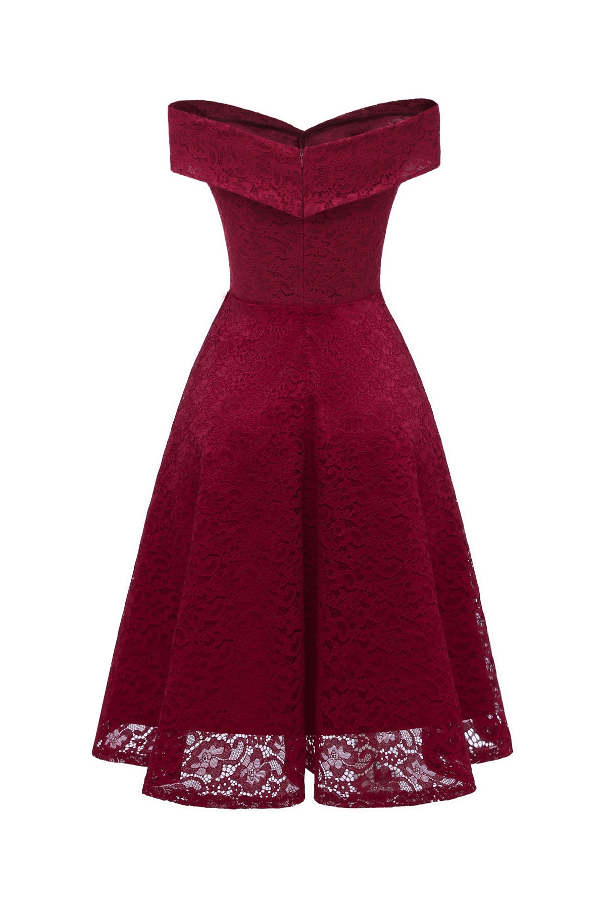 Lace Knee Length Off the Shoulder Homecoming Dresses