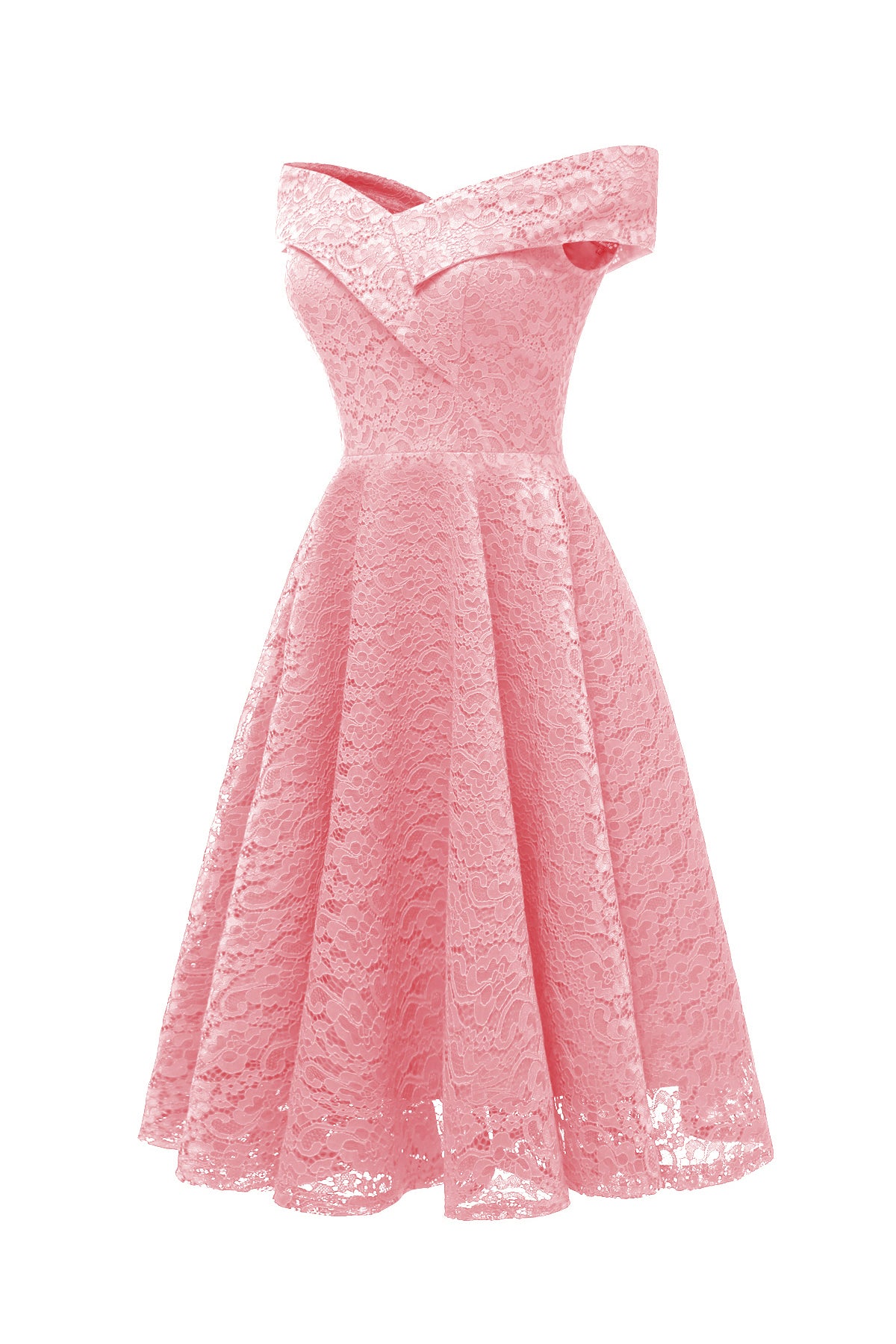 Lace Knee Length Off the Shoulder Homecoming Dresses