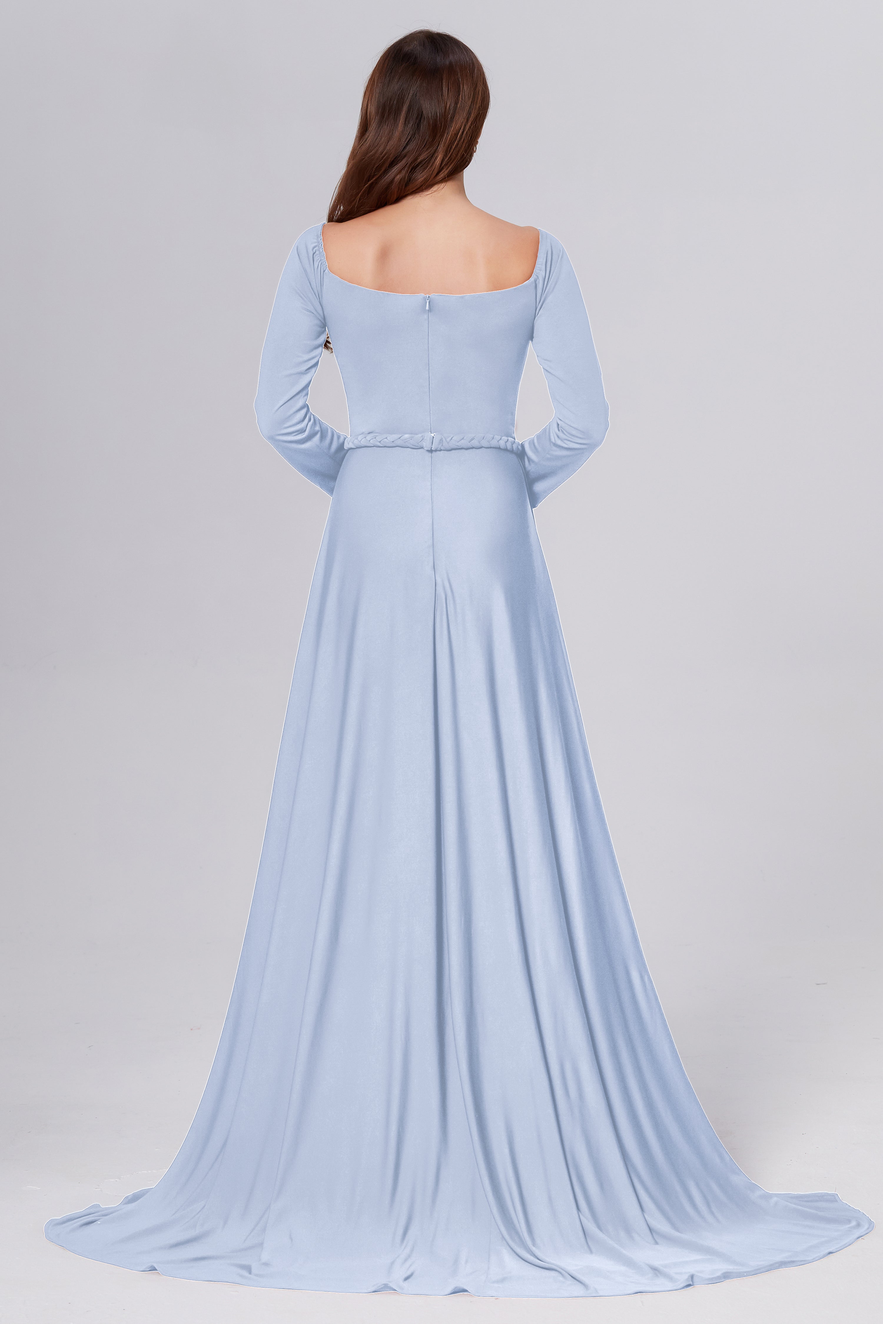 Long Sleeve Sweetheart  Prom Dresses with Trailing
