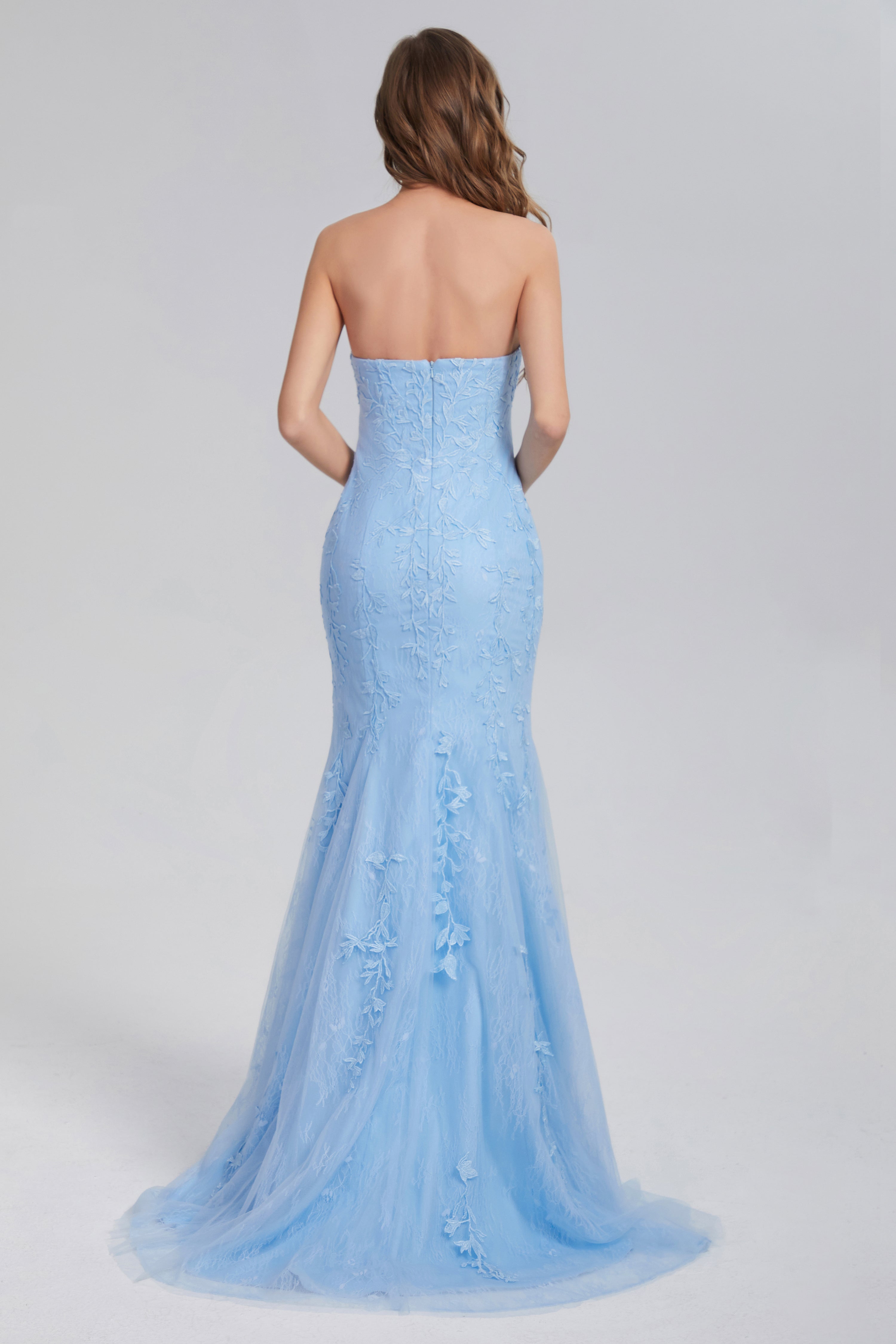 Mermaid Appliques Lace Prom Dresses
