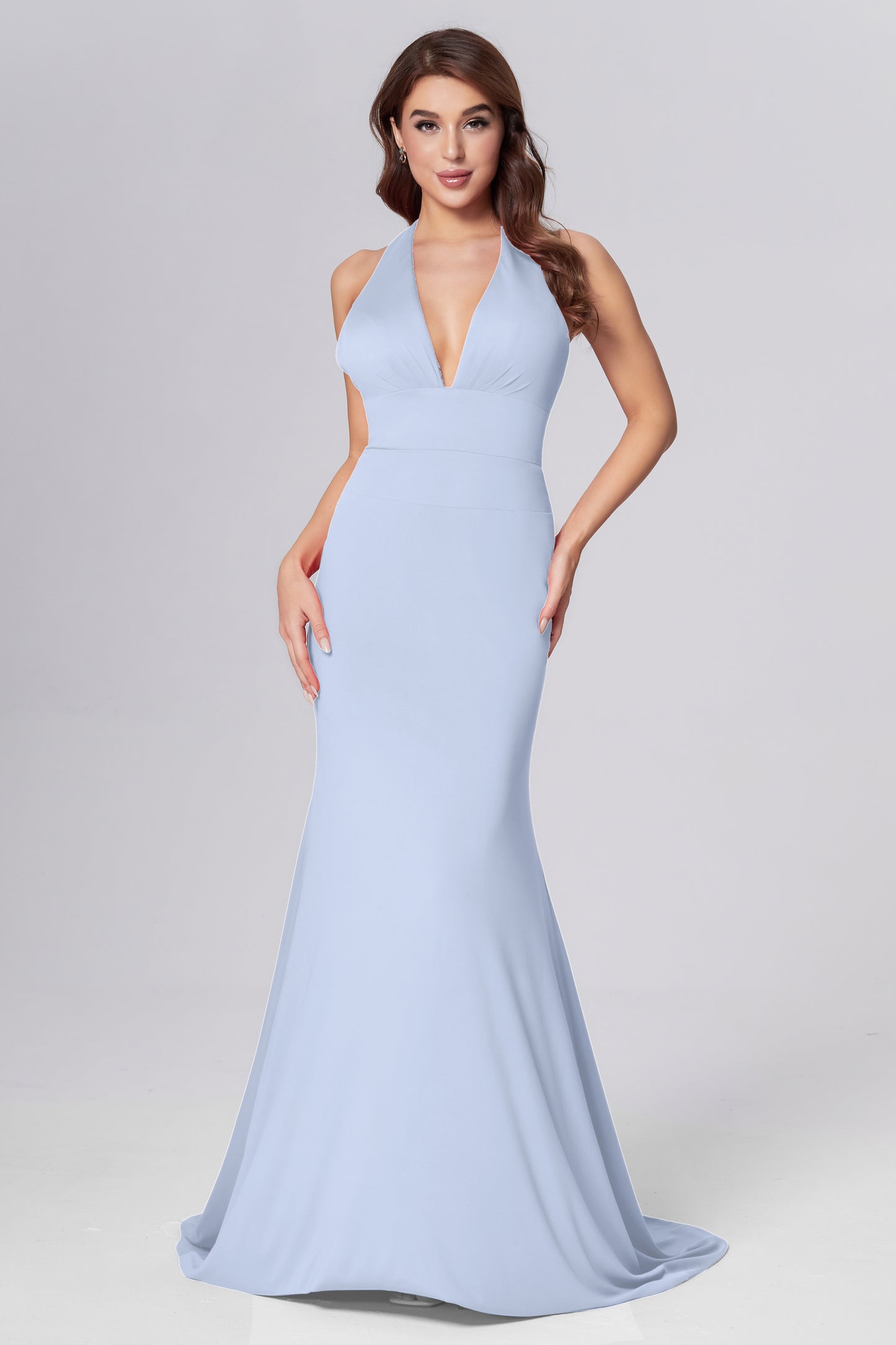 Mermaid Halter Prom Dresses with Trailing