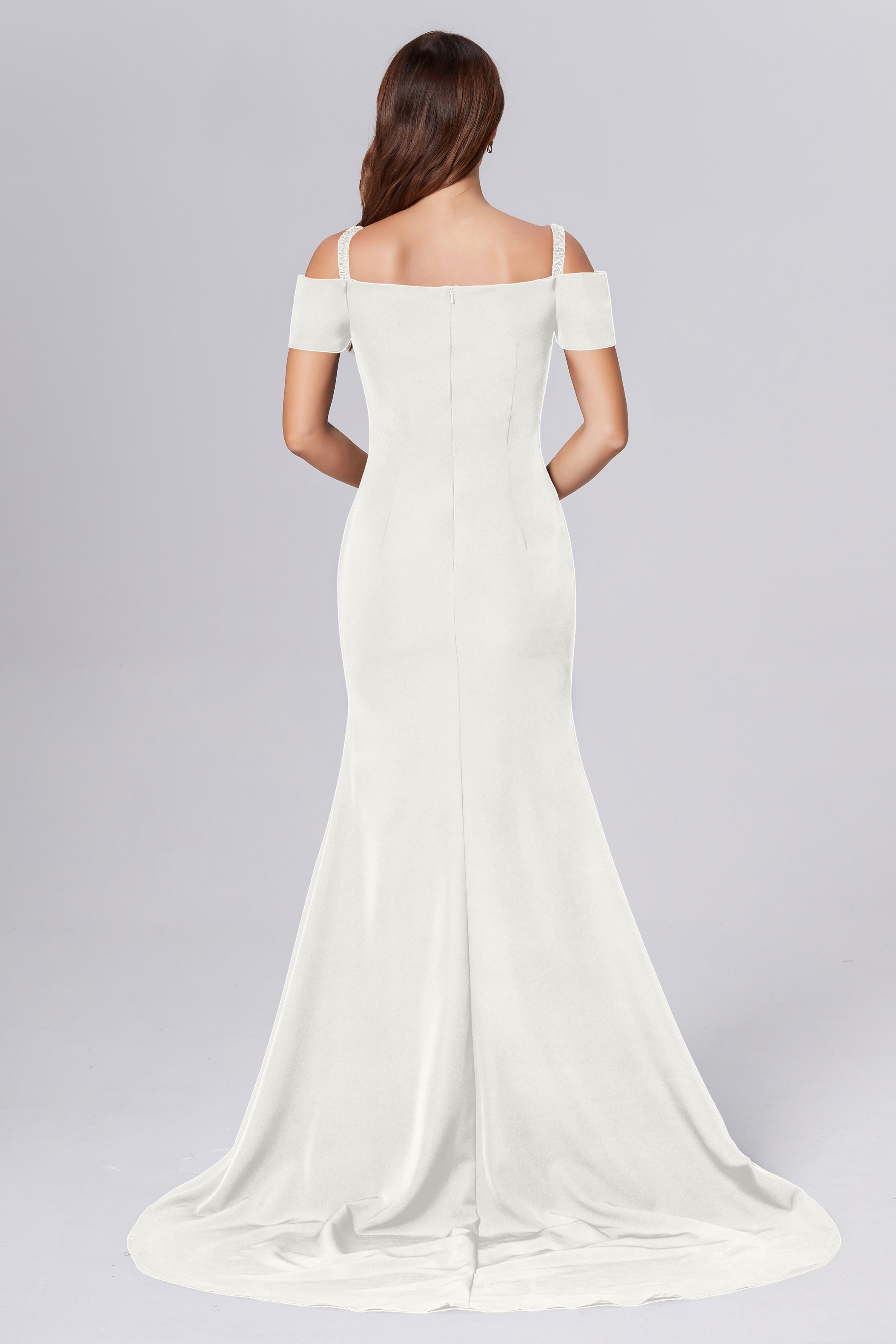 Off the Shoulder Mermaid Split Prom Dresses