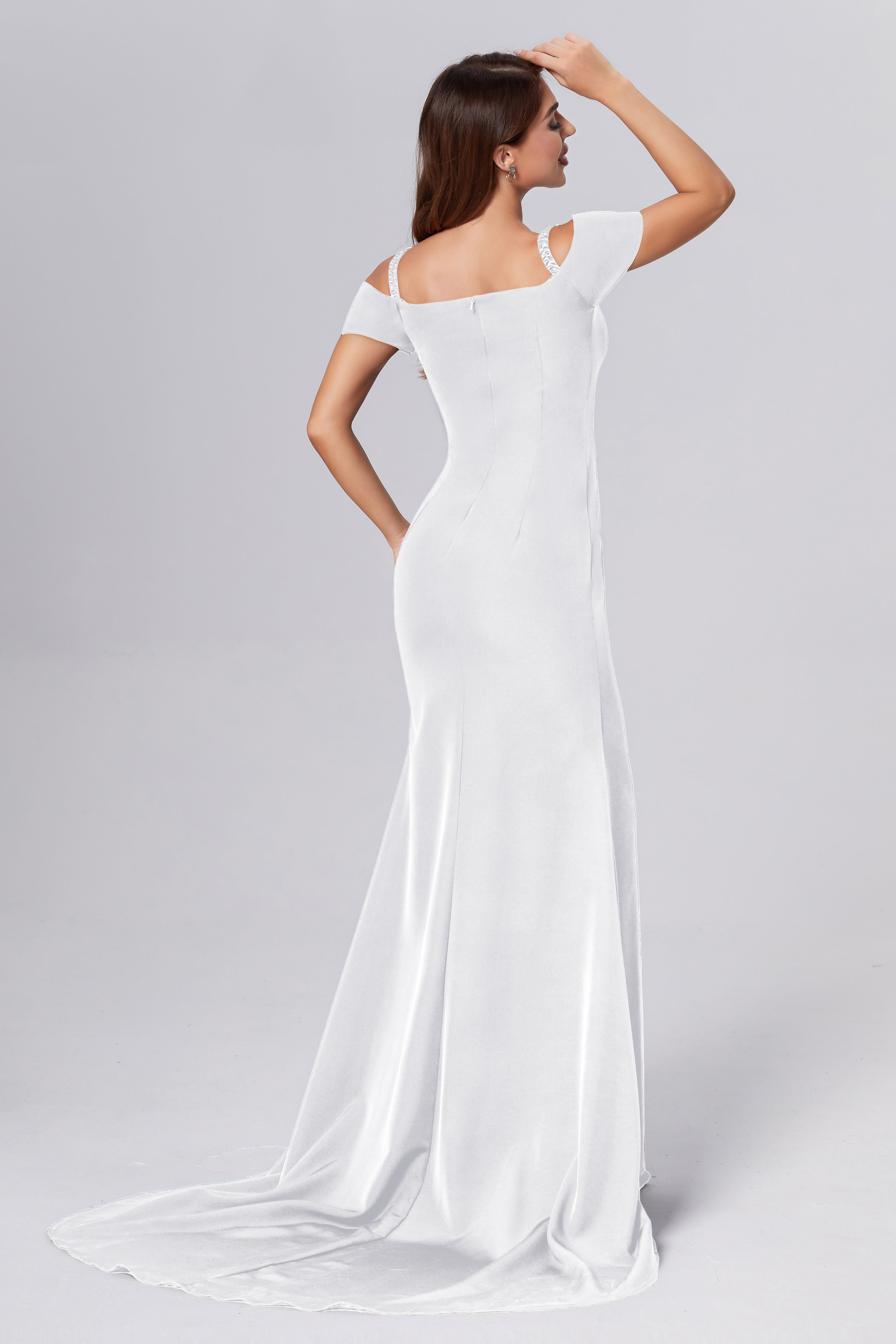 Off the Shoulder Mermaid Split Prom Dresses
