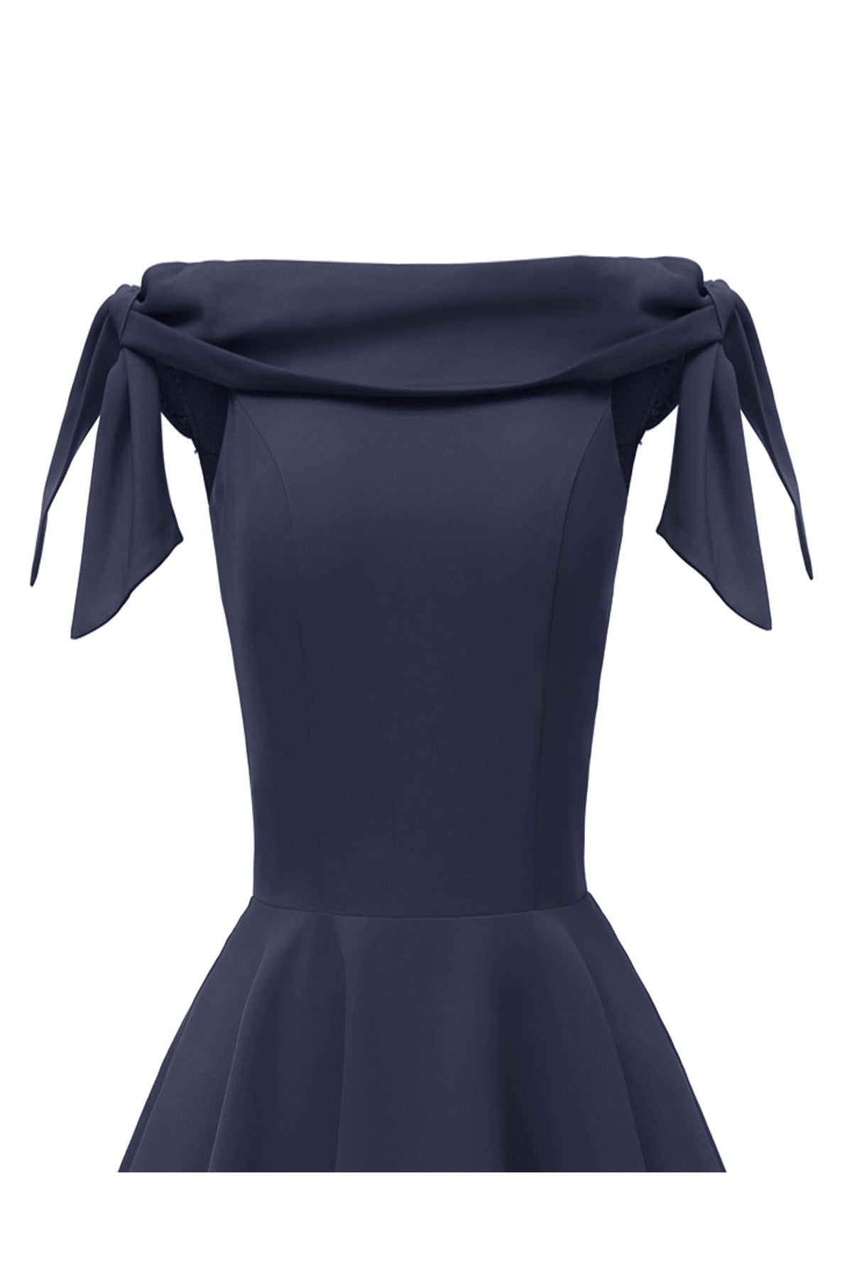 Off the Shoulder Satin Bowknot Homecoming Dresses