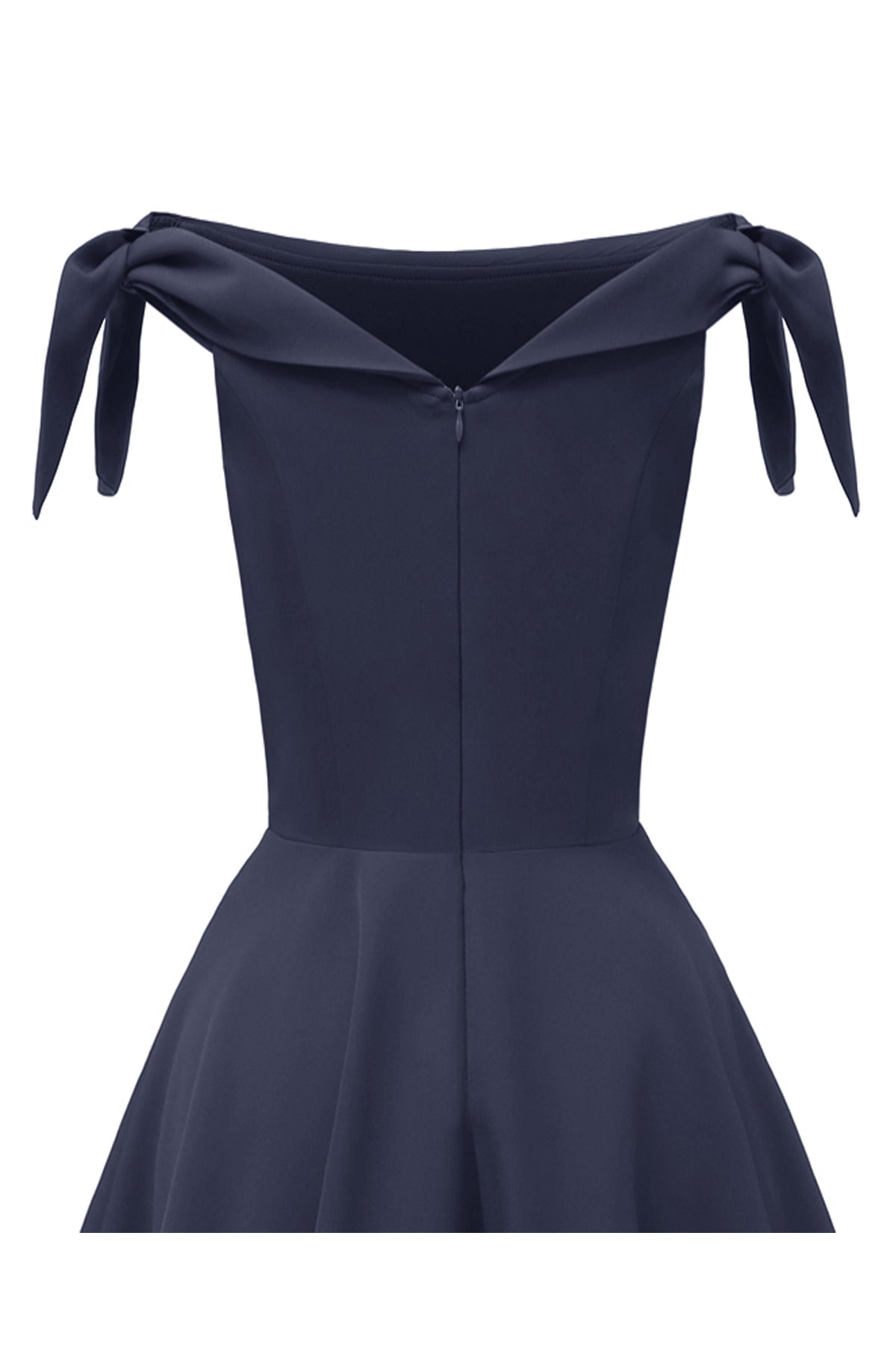 Off the Shoulder Satin Bowknot Homecoming Dresses