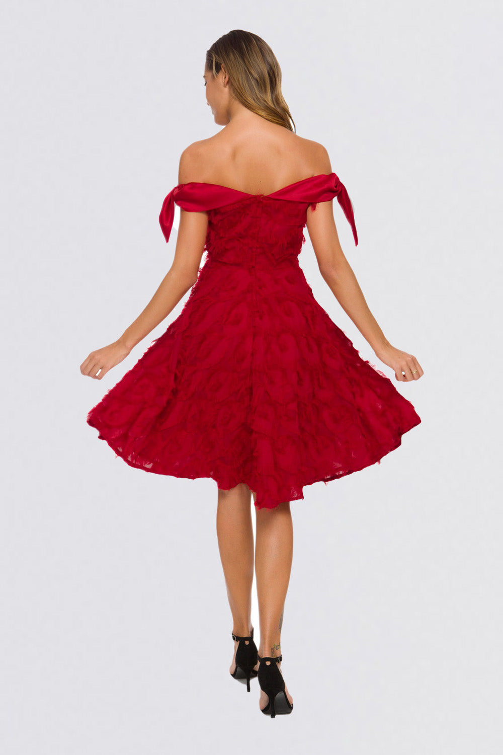Off the Shoulder Sleeveless Tassel Vintage Dresses