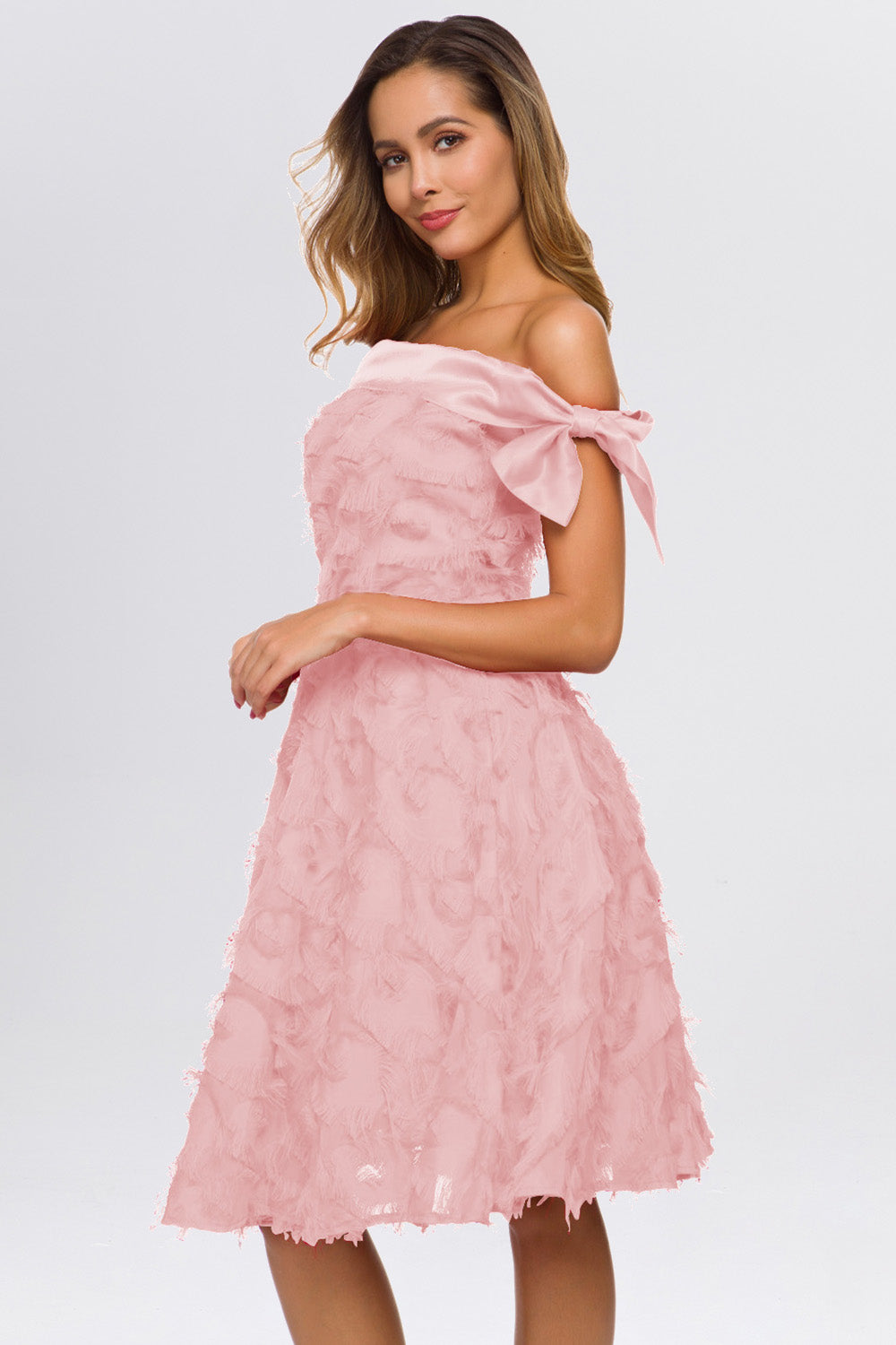 Off the Shoulder Sleeveless Tassel Vintage Dresses