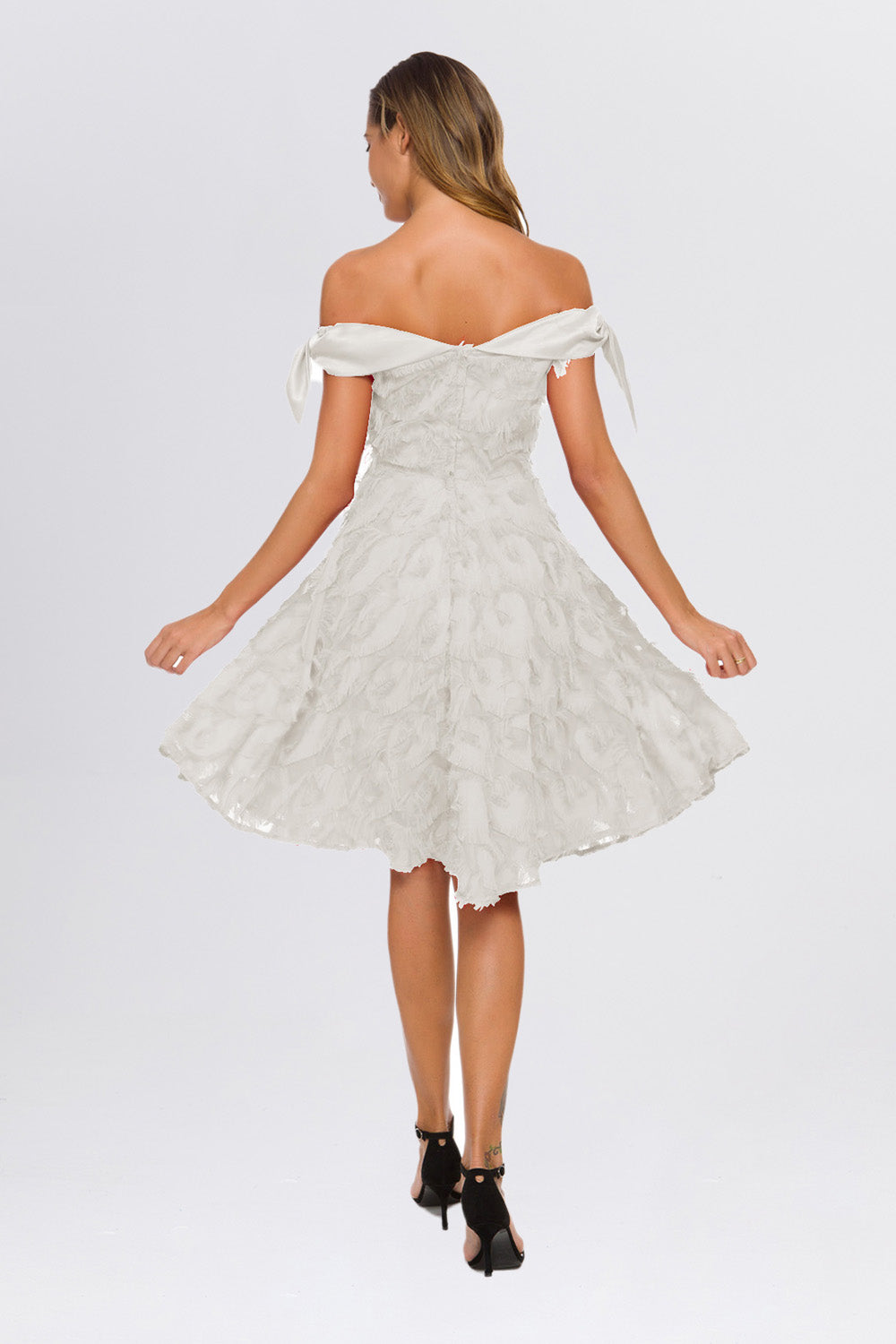 Off the Shoulder Sleeveless Tassel Vintage Dresses