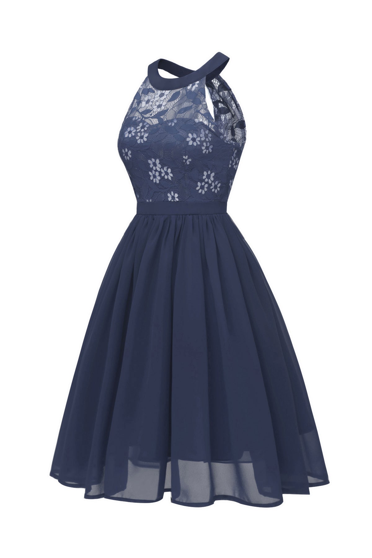 Open Back Halter Sleeveless Vintage Dresses