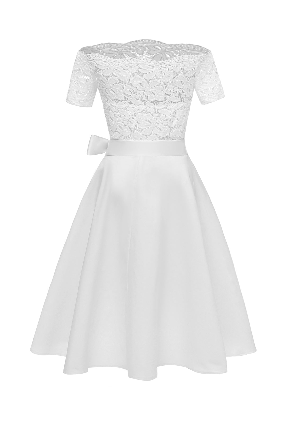 Side Zipper A-line Short Sleeve Vintage Dresses