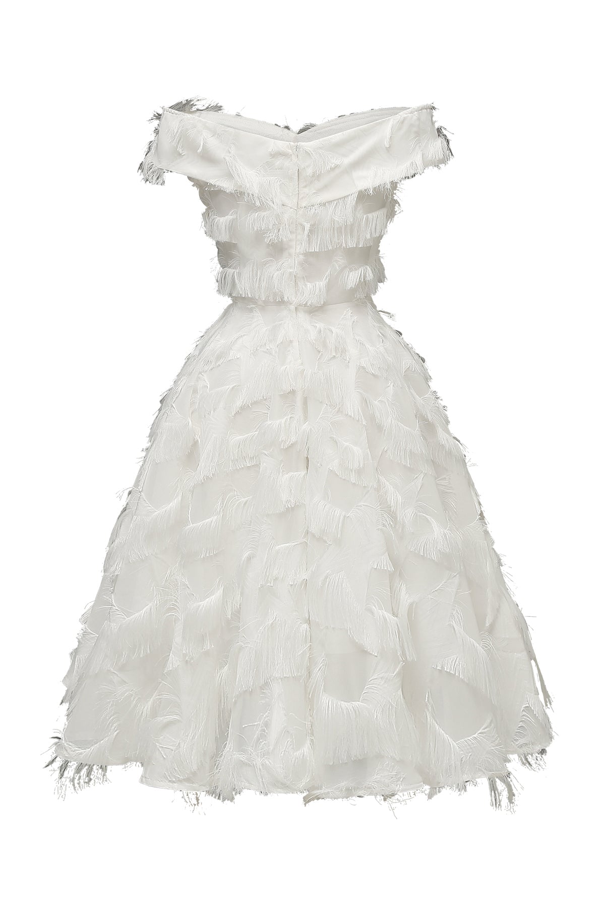 Sleeveless Off the Shoulder Tassel Vintage Dresses