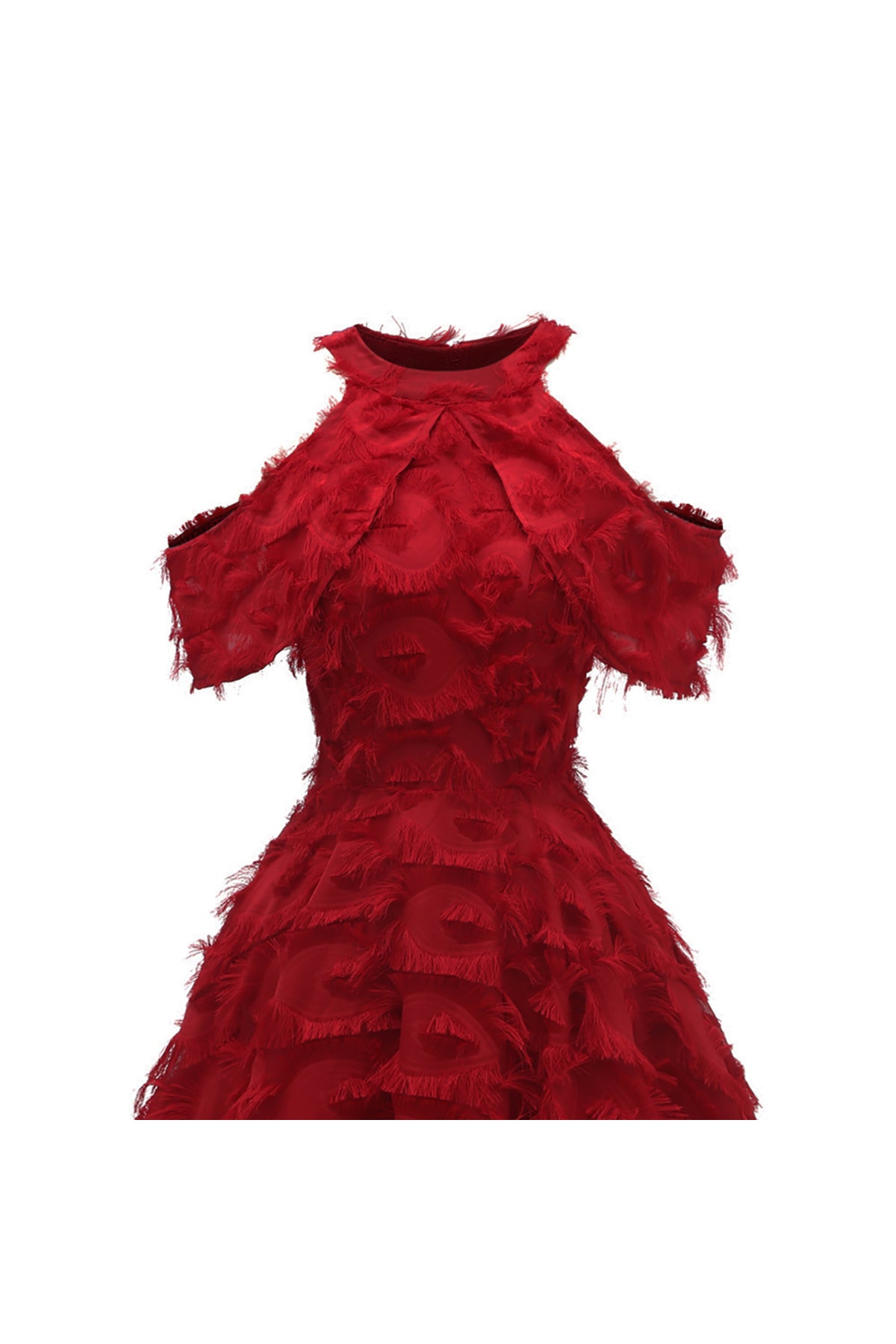 Slim Halter Tassel Homecoming Dresses