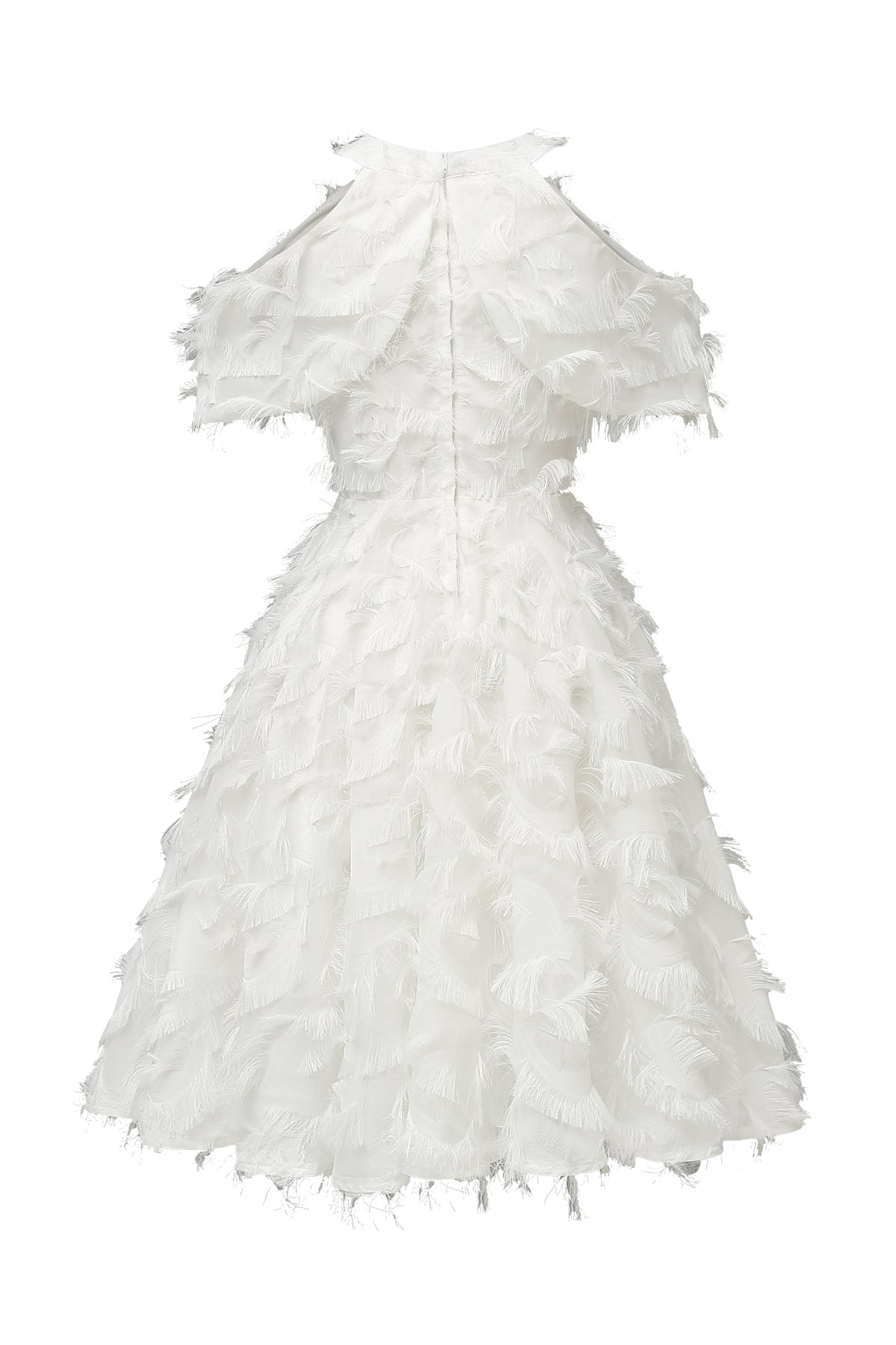 Slim Halter Tassel Homecoming Dresses