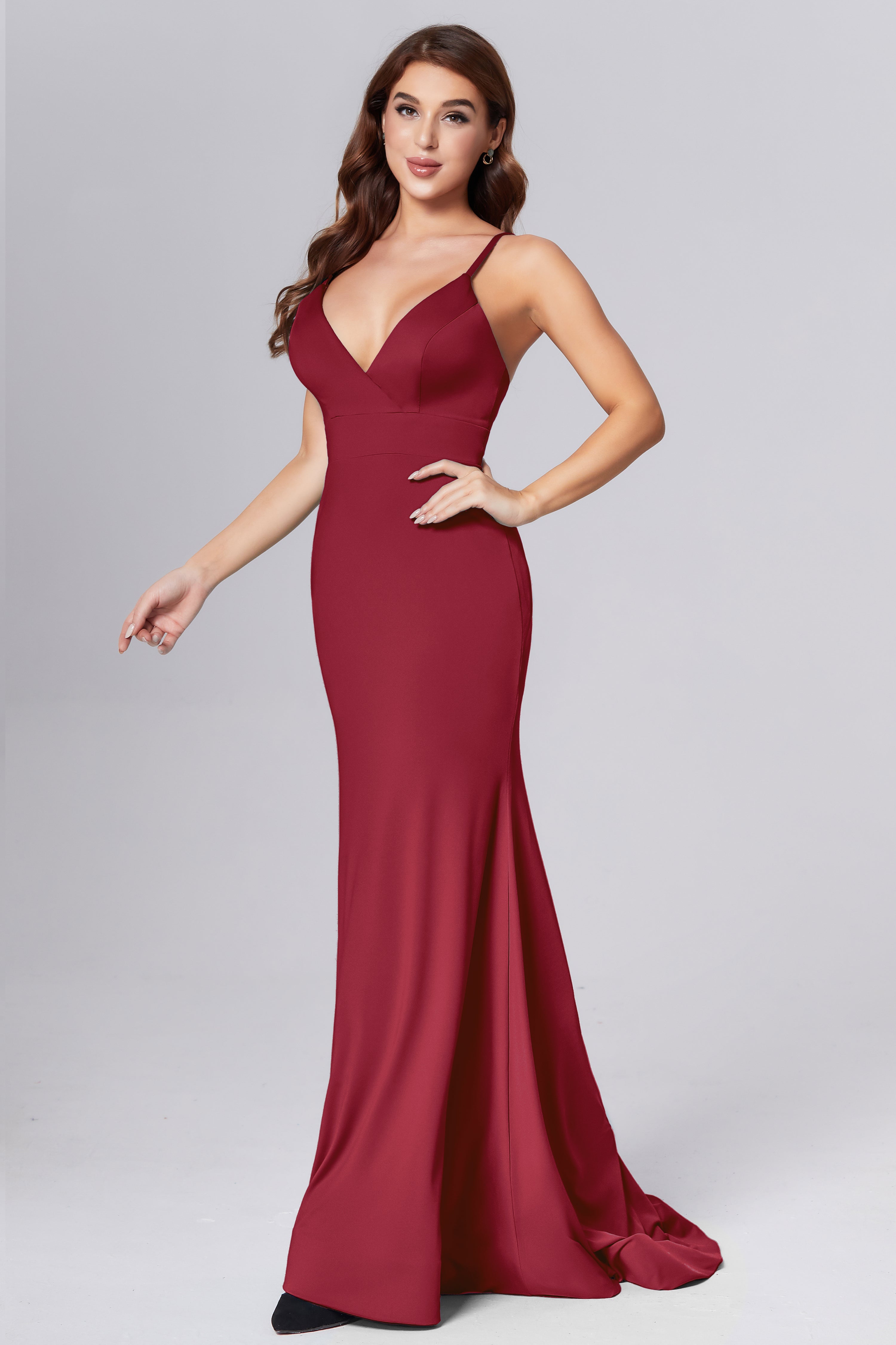 Spaghetti Straps Mermaid Spandex Prom Dresses