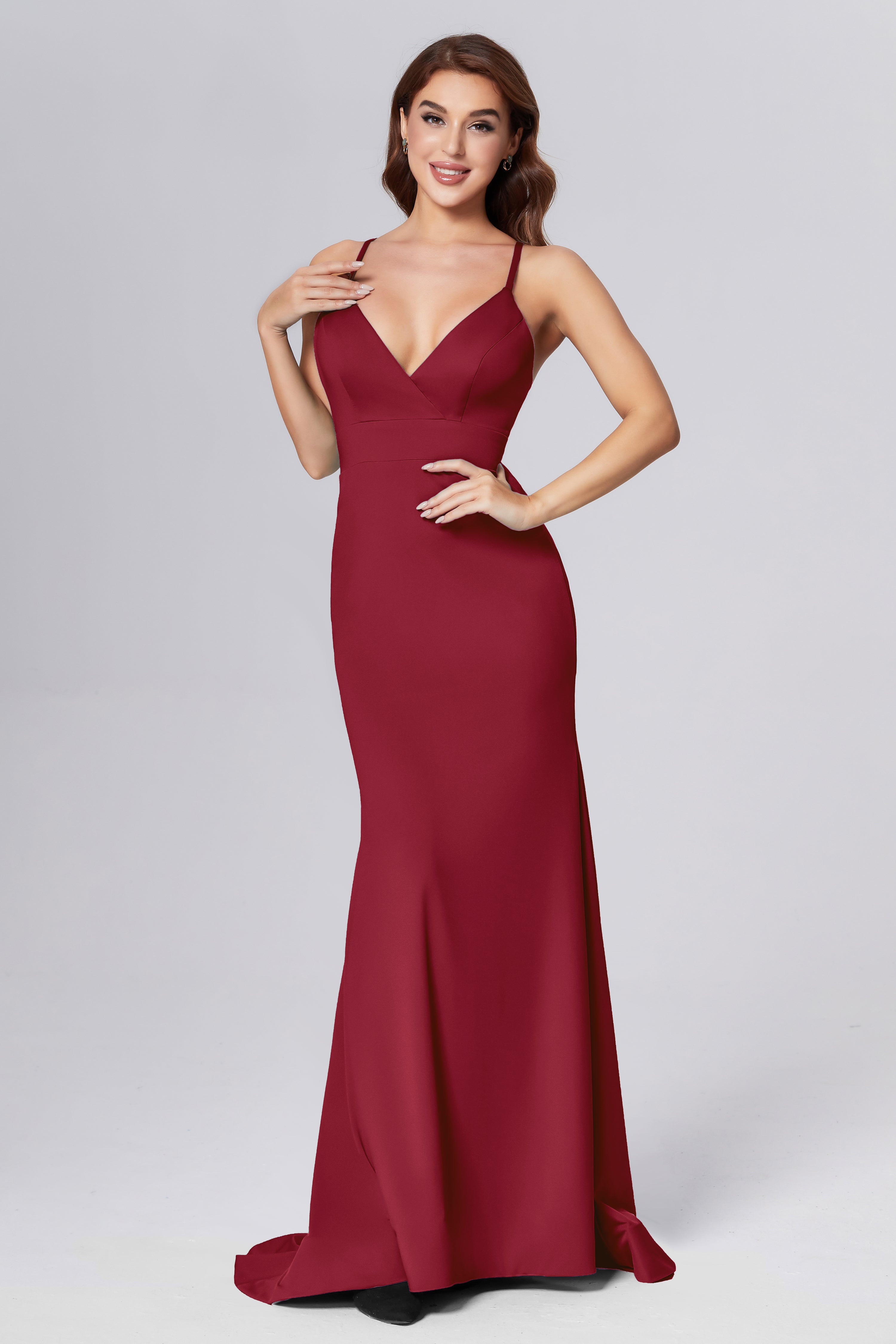 Spaghetti Straps Mermaid Spandex Prom Dresses