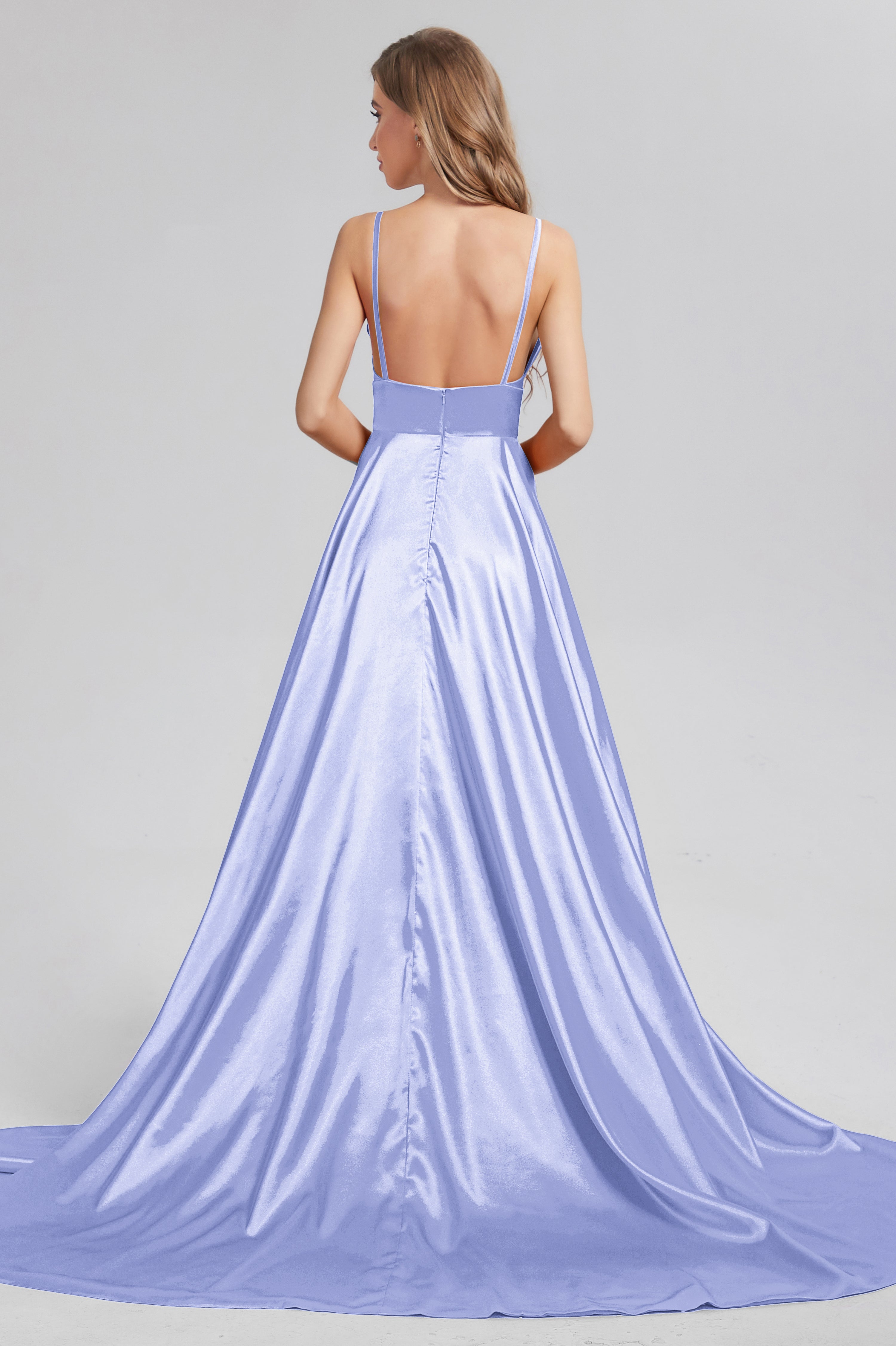 Spaghetti Straps Prom Dresses with Trailing