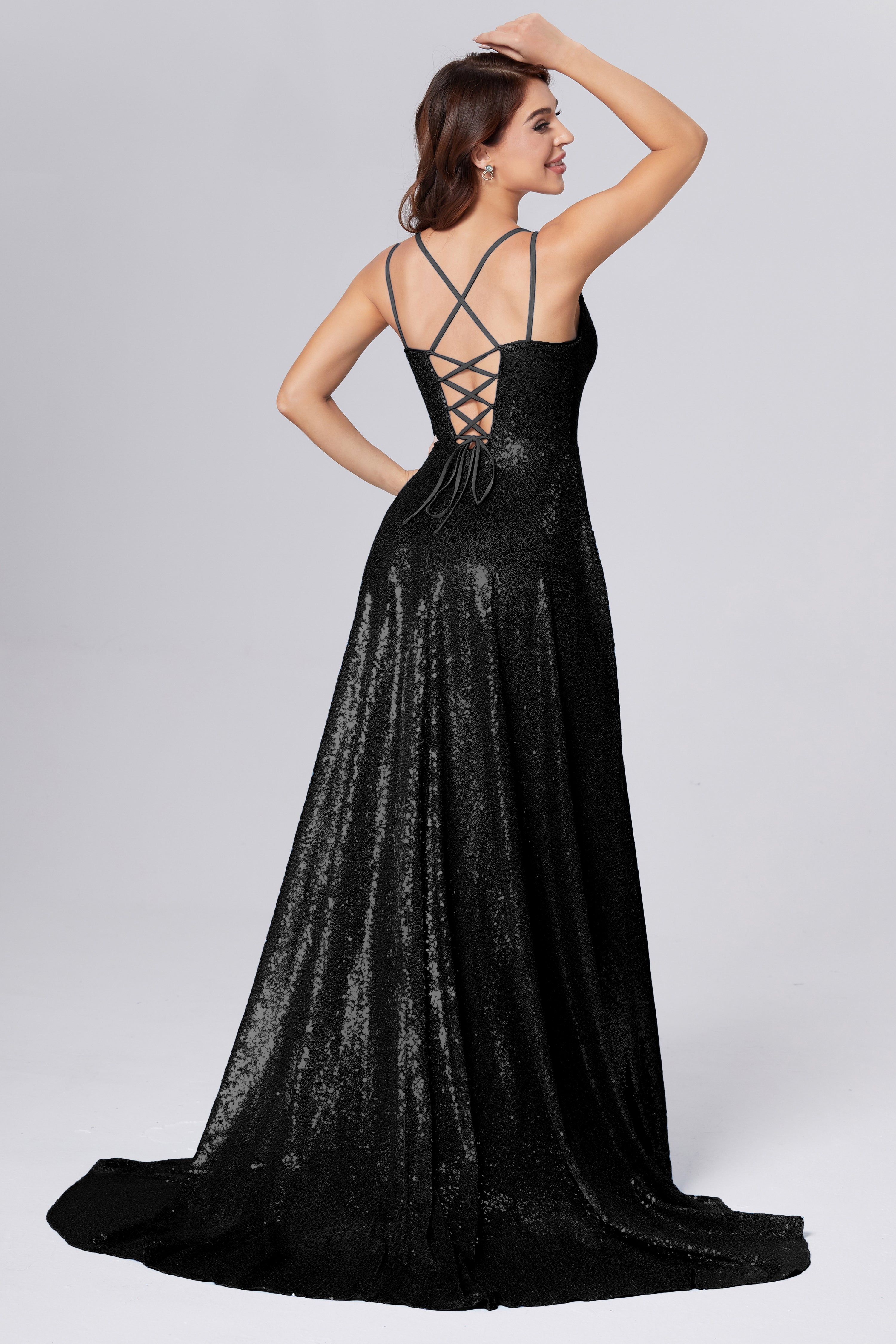 Sweetheart Sequins Prom Dresses with Pockets