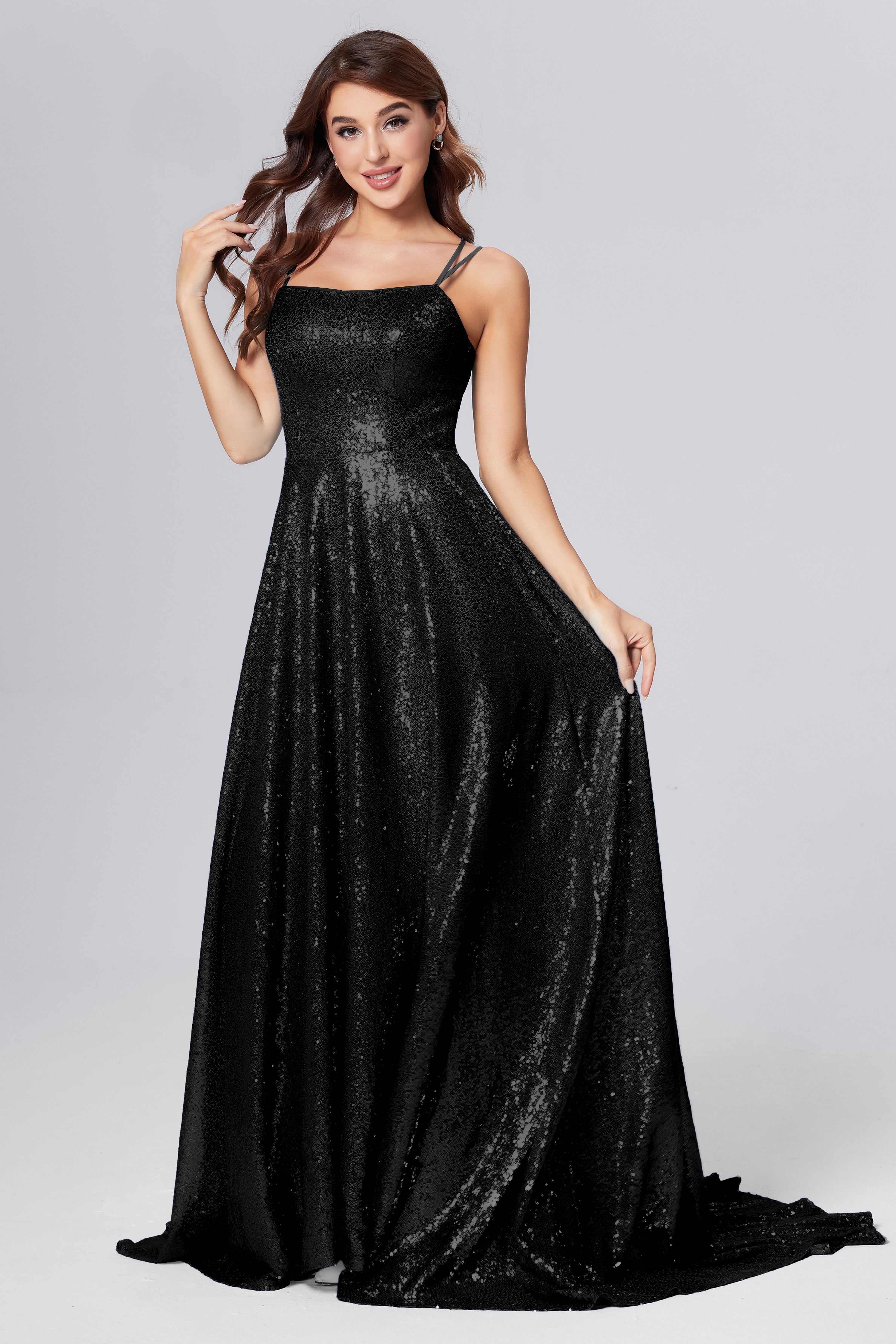 Sweetheart Sequins Prom Dresses with Pockets
