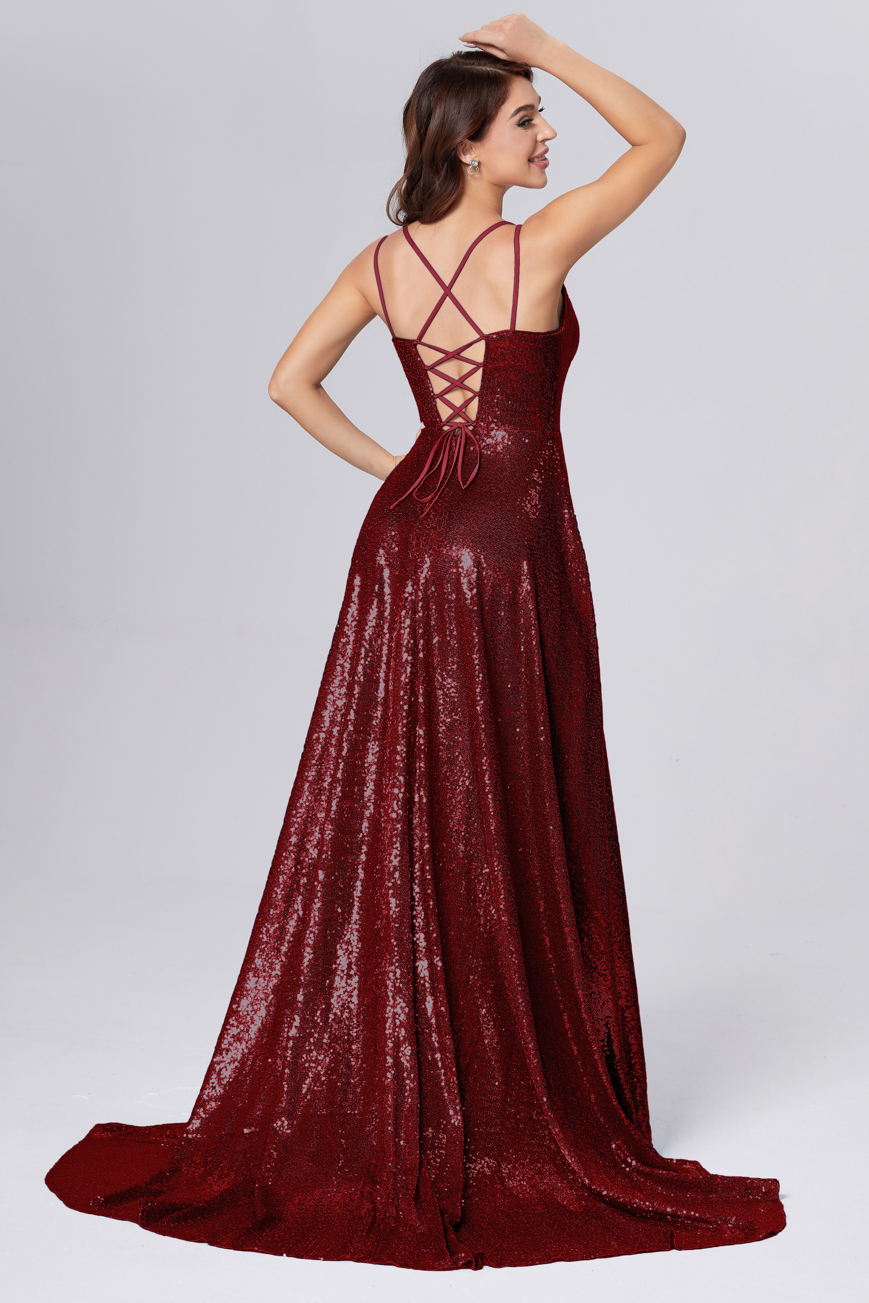 Sweetheart Sequins Prom Dresses with Pockets