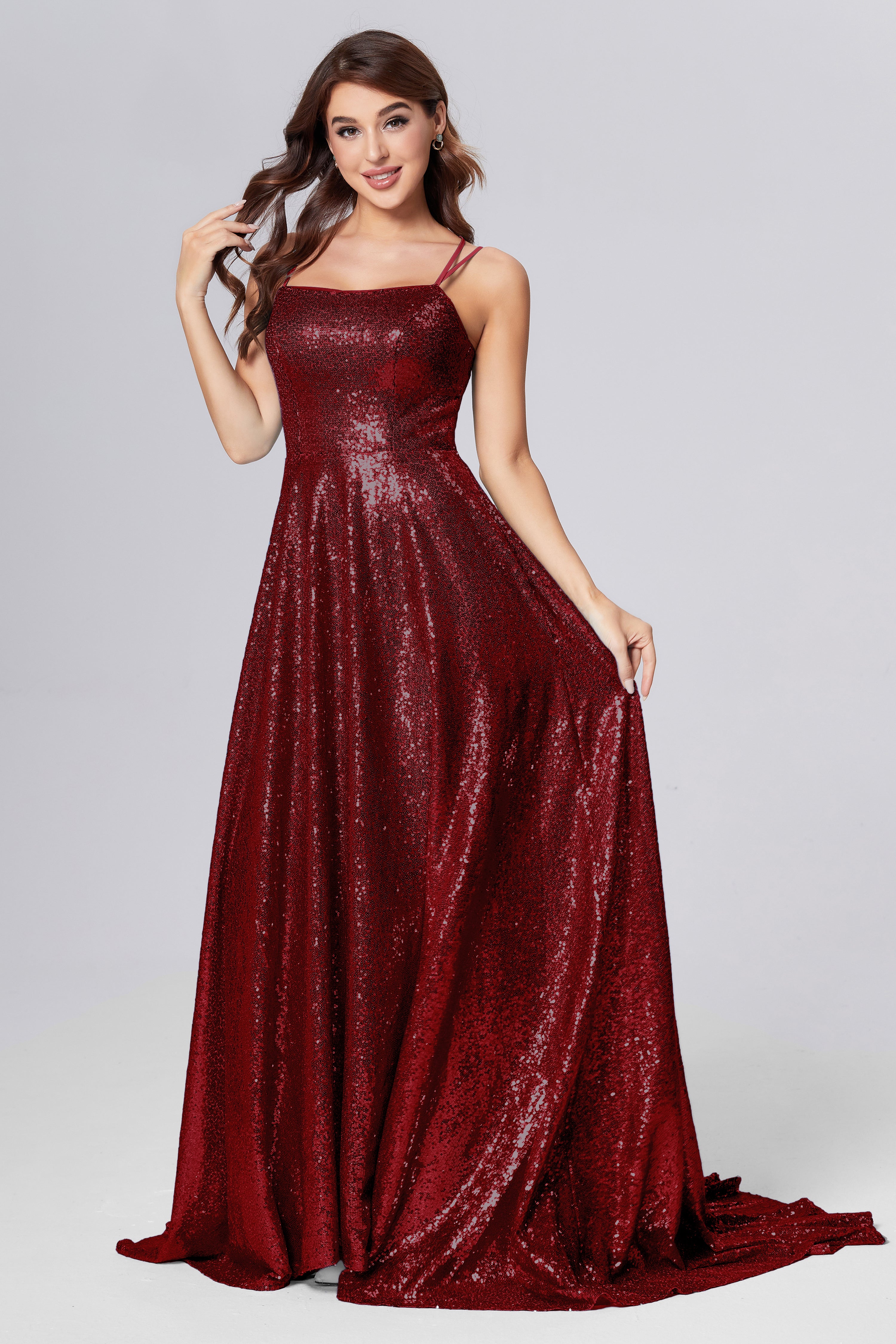 Sweetheart Sequins Prom Dresses with Pockets