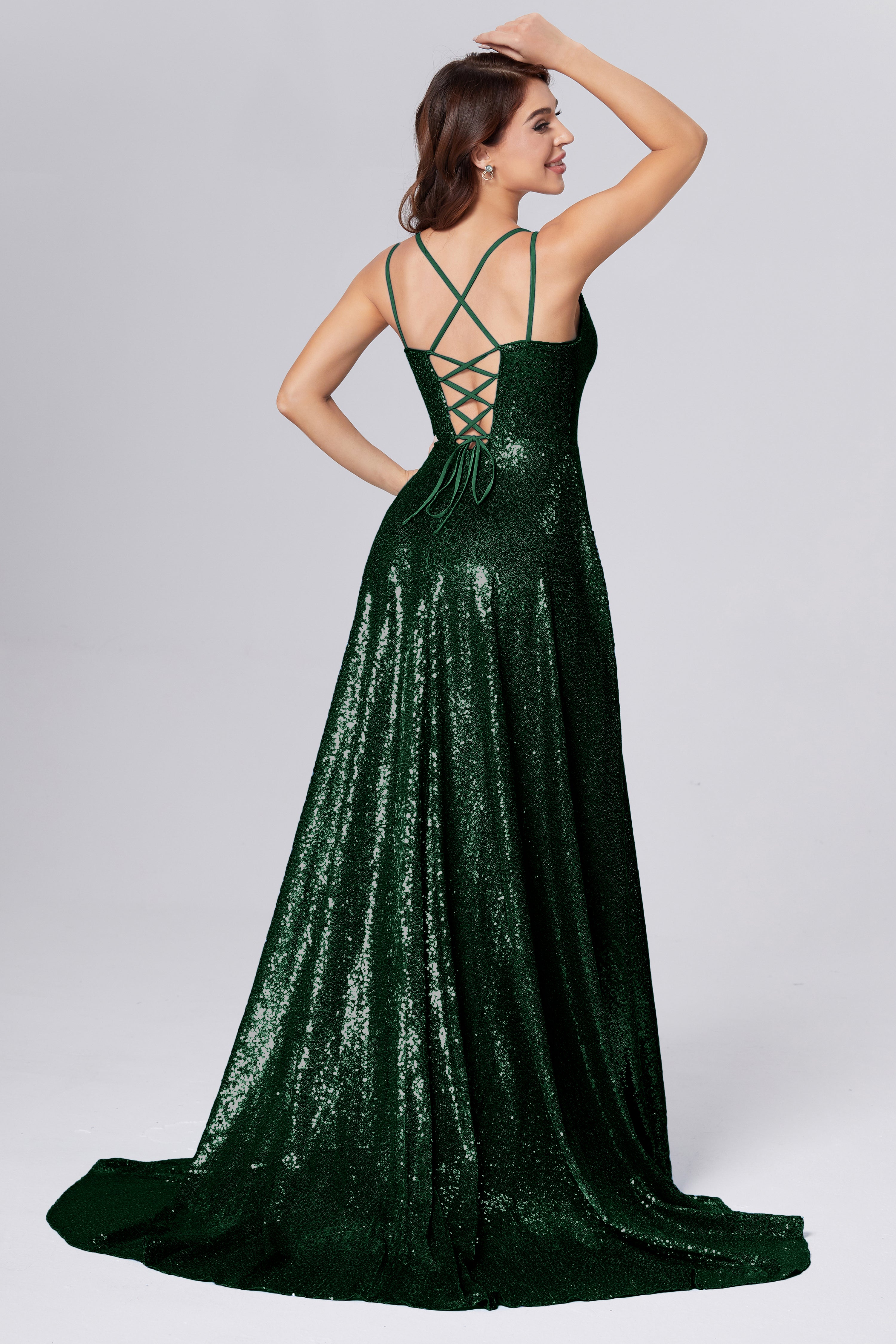 Sweetheart Sequins Prom Dresses with Pockets