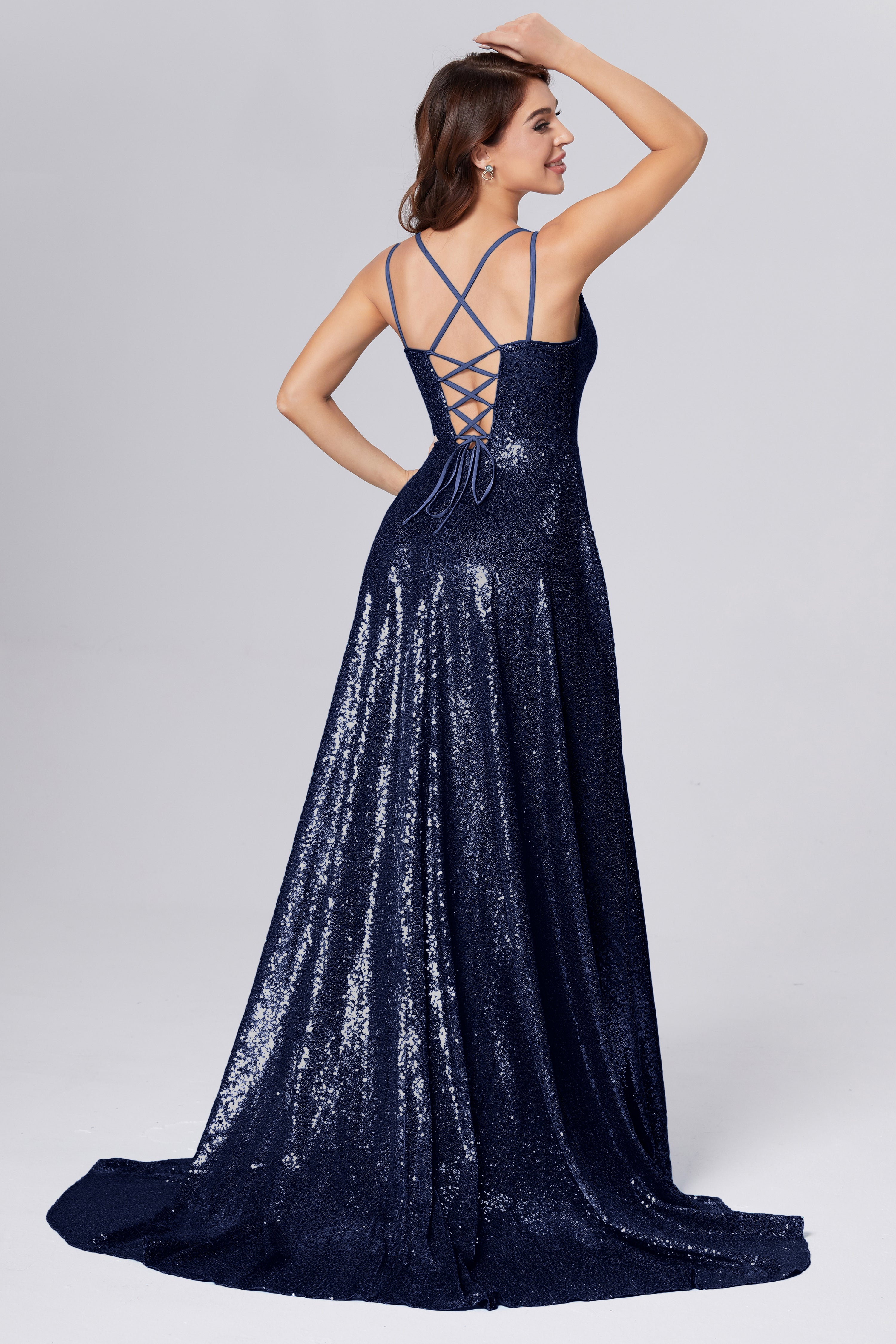 Sweetheart Sequins Prom Dresses with Pockets