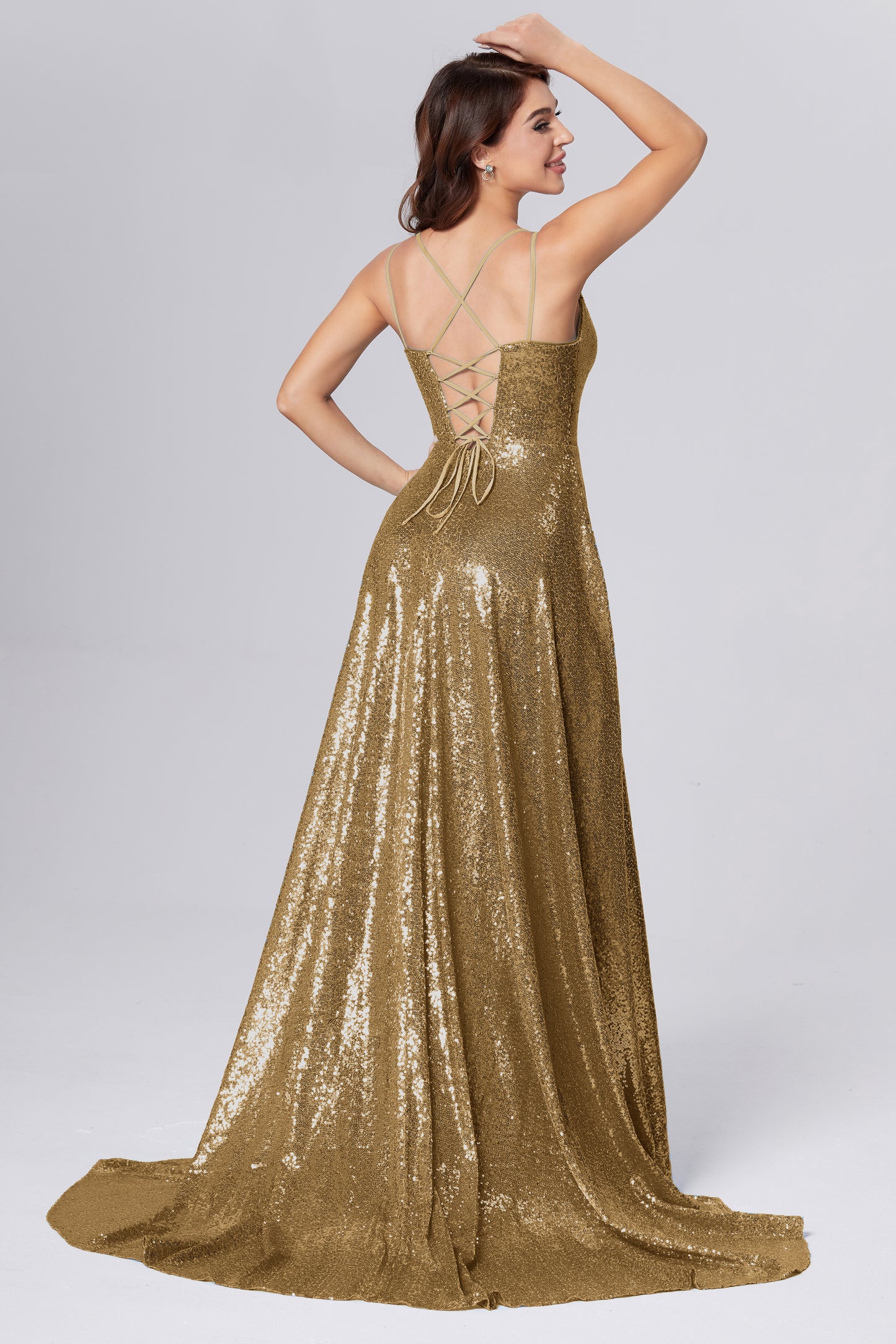 Sweetheart Sequins Prom Dresses with Pockets