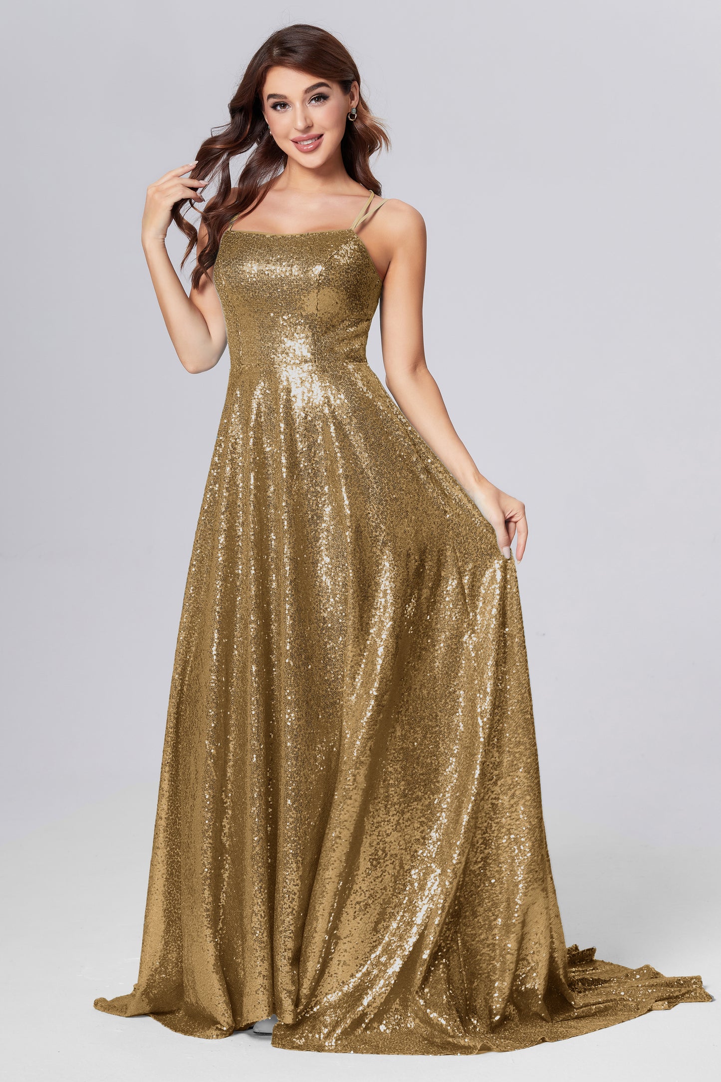 Sweetheart Sequins Prom Dresses with Pockets