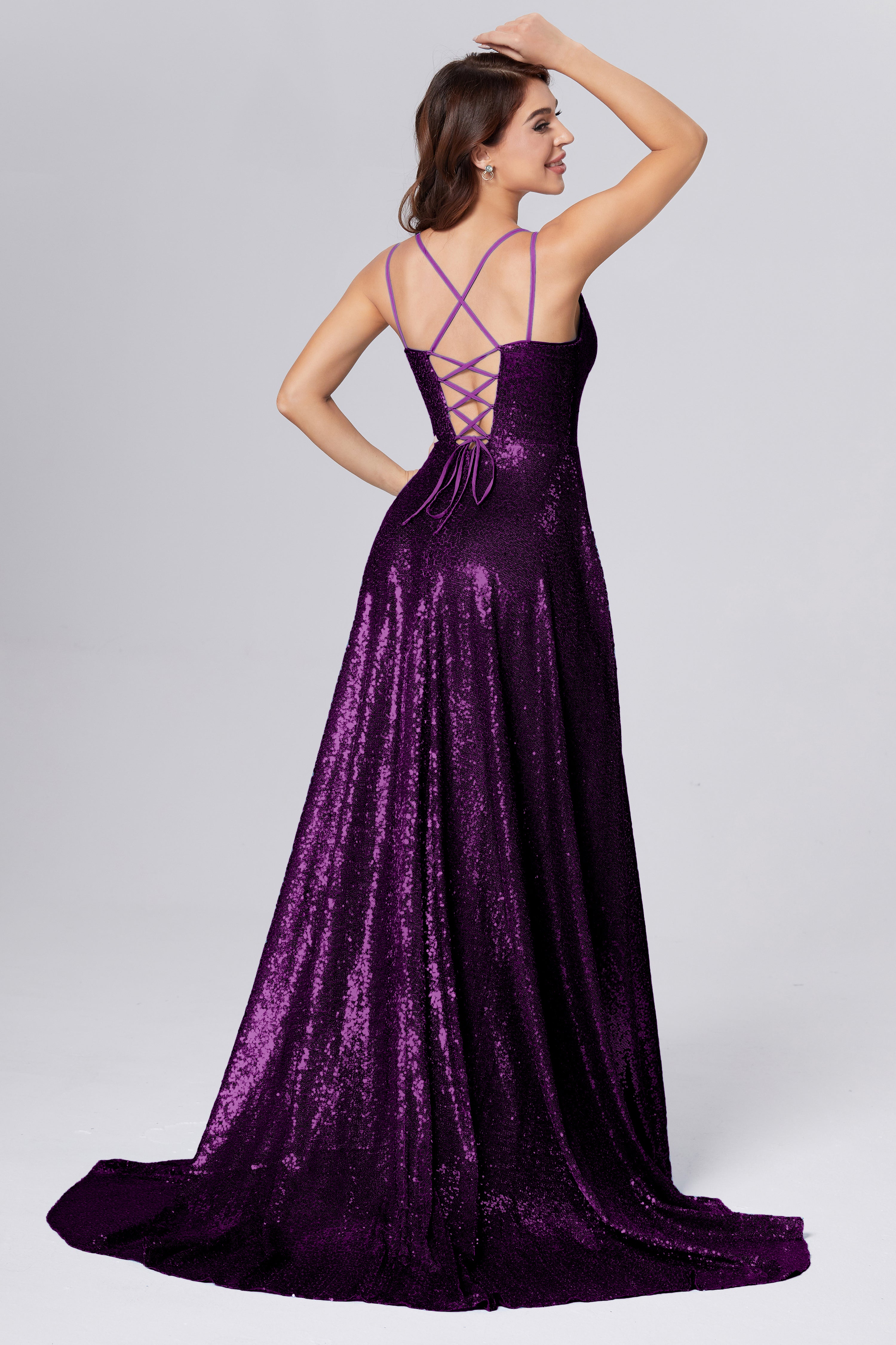 Sweetheart Sequins Prom Dresses with Pockets