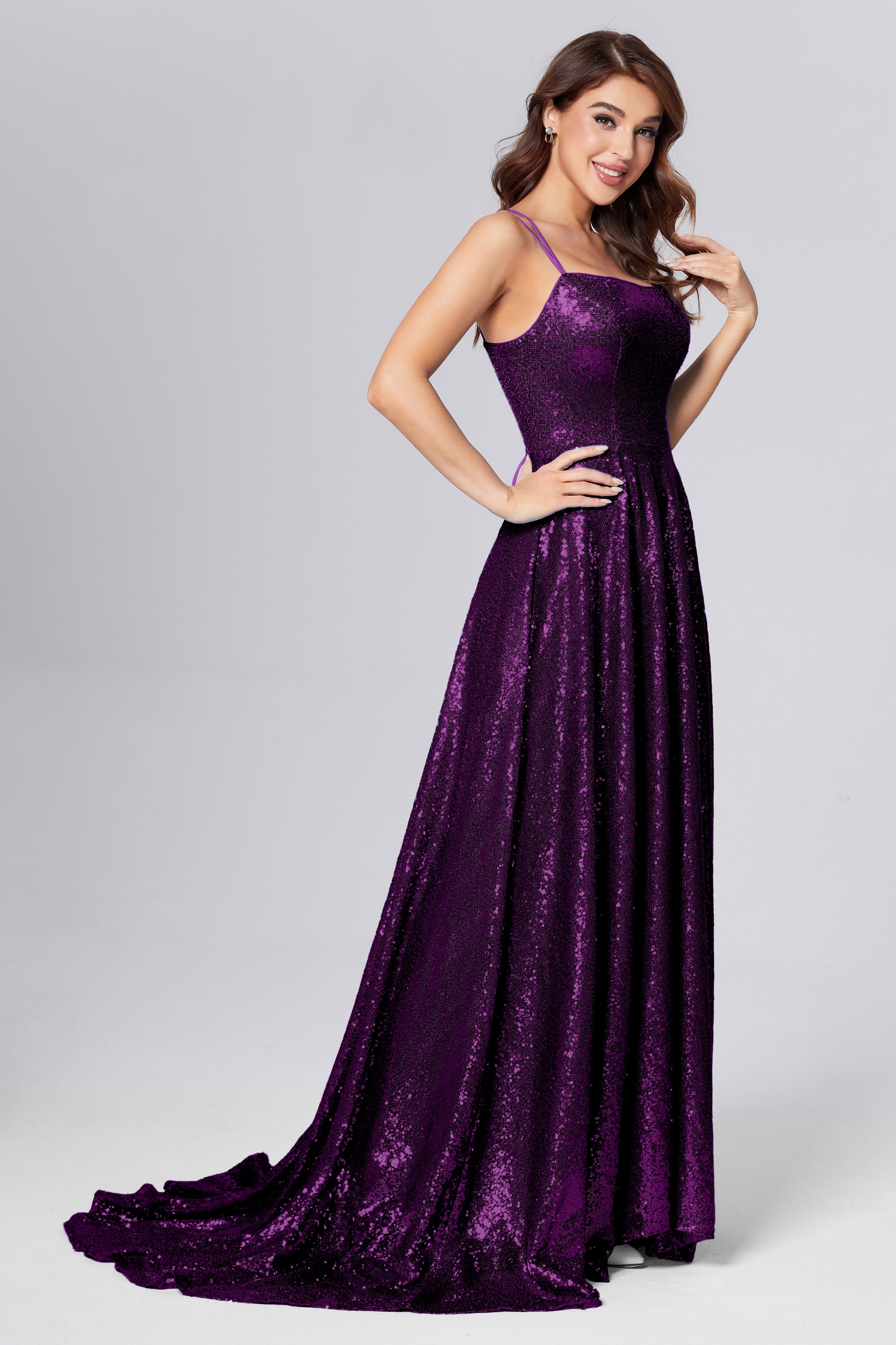 Sweetheart Sequins Prom Dresses with Pockets