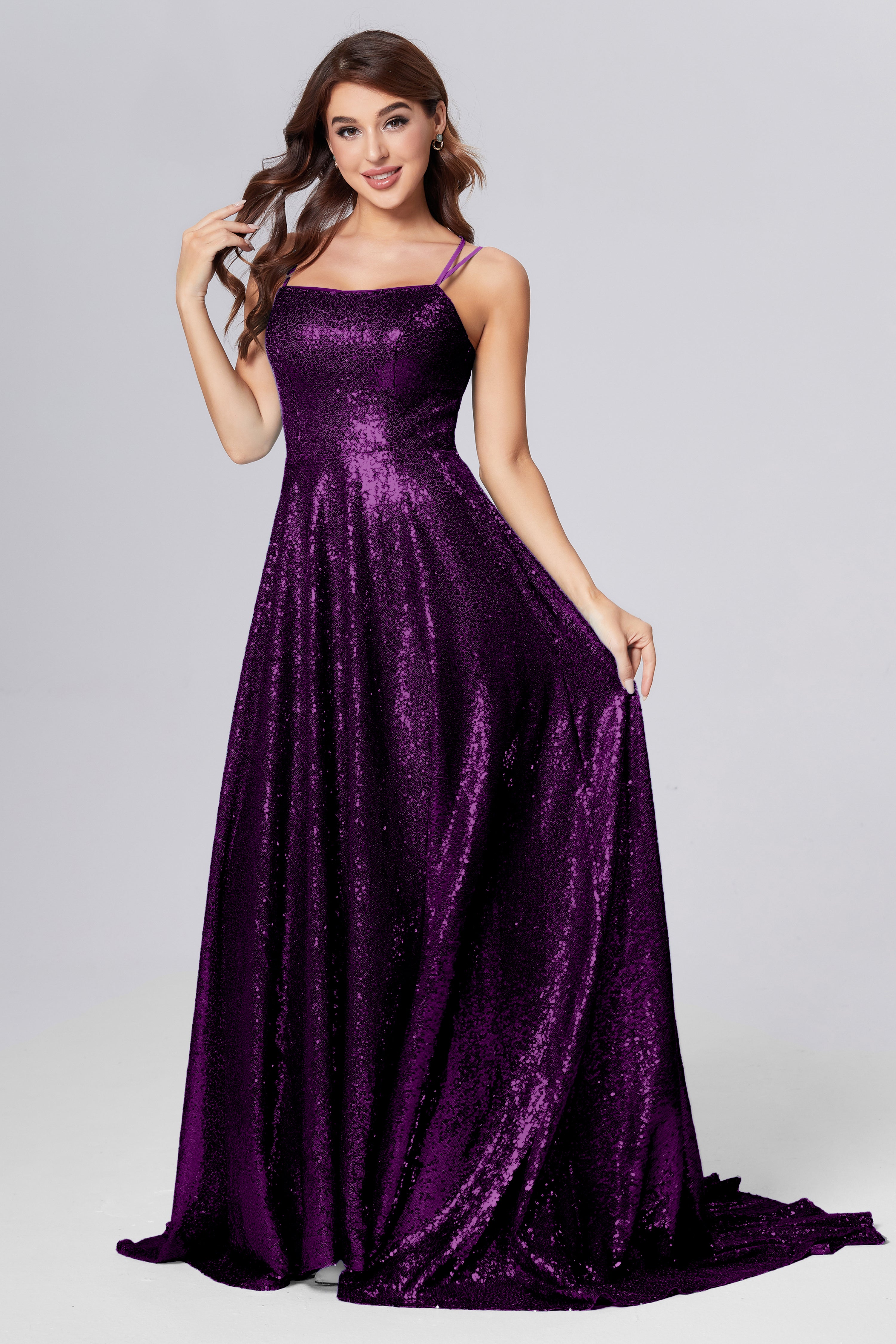 Sweetheart Sequins Prom Dresses with Pockets