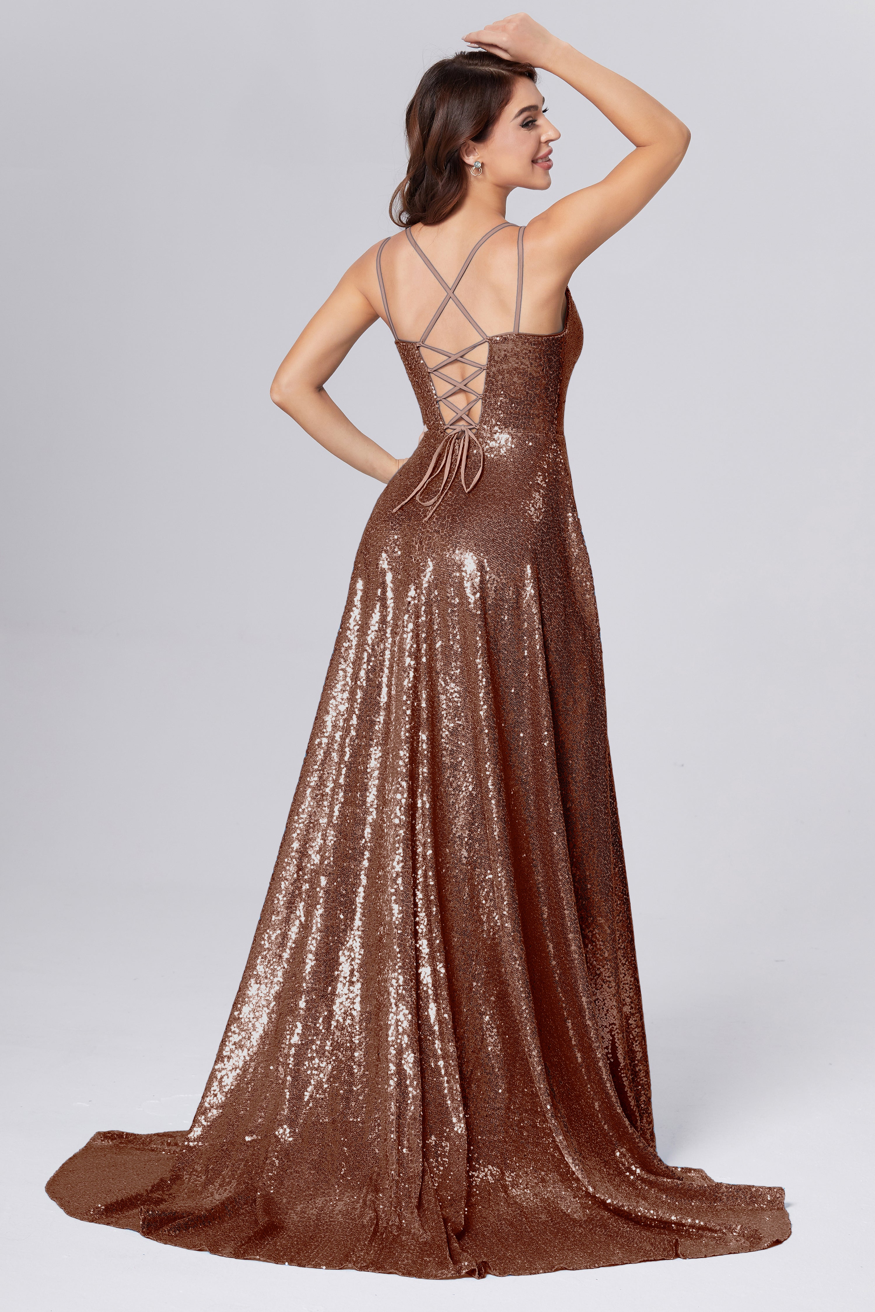 Sweetheart Sequins Prom Dresses with Pockets