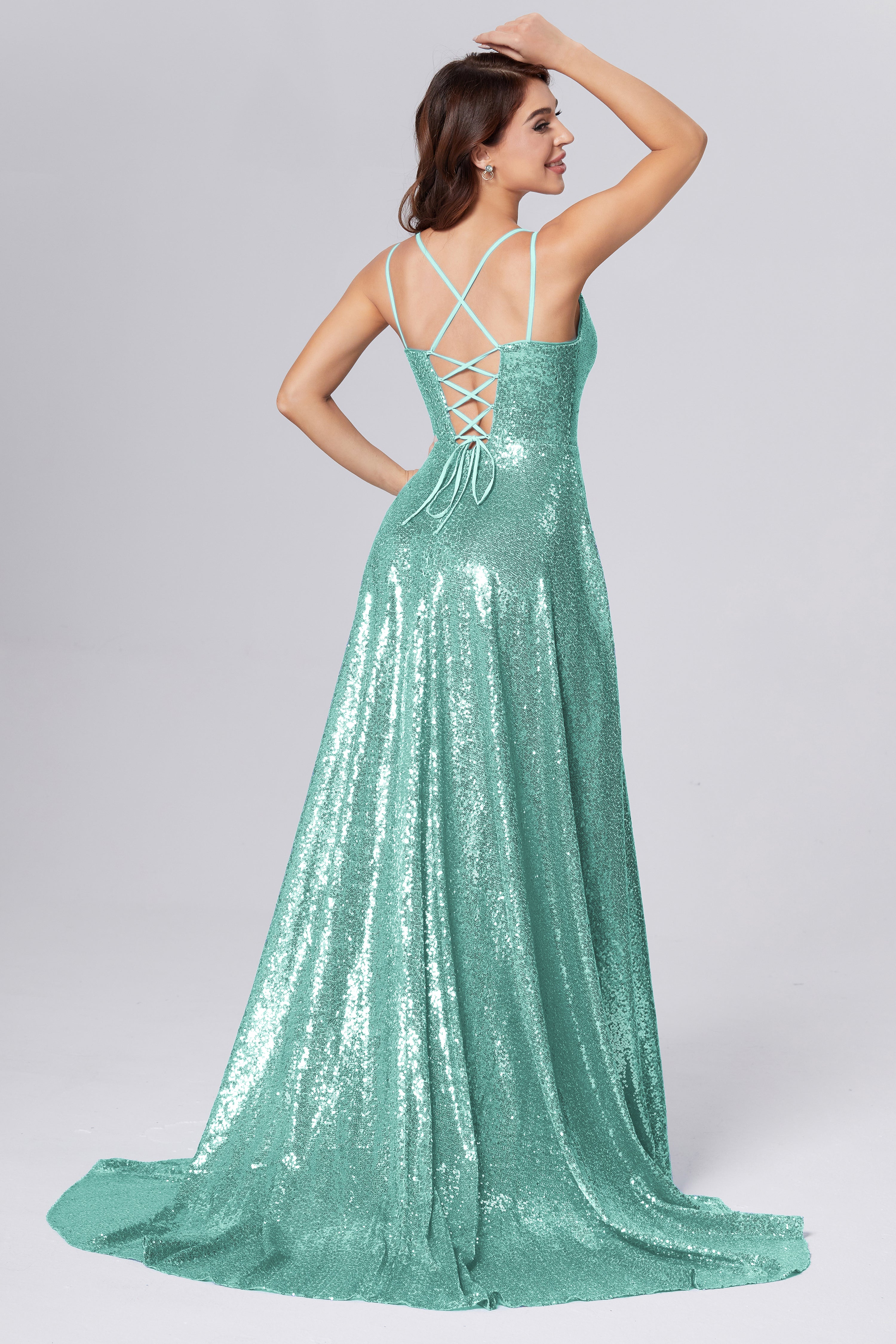 Sweetheart Sequins Prom Dresses with Pockets