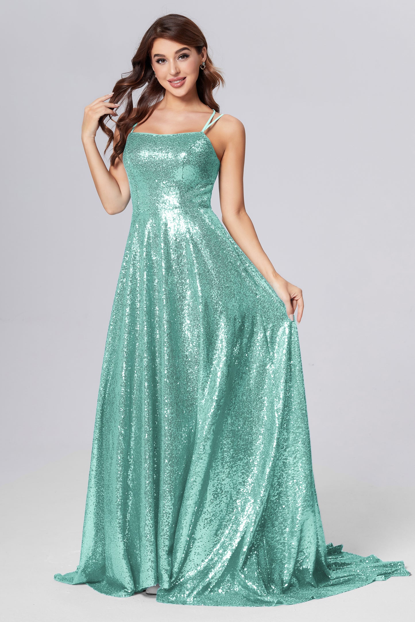 Sweetheart Sequins Prom Dresses with Pockets