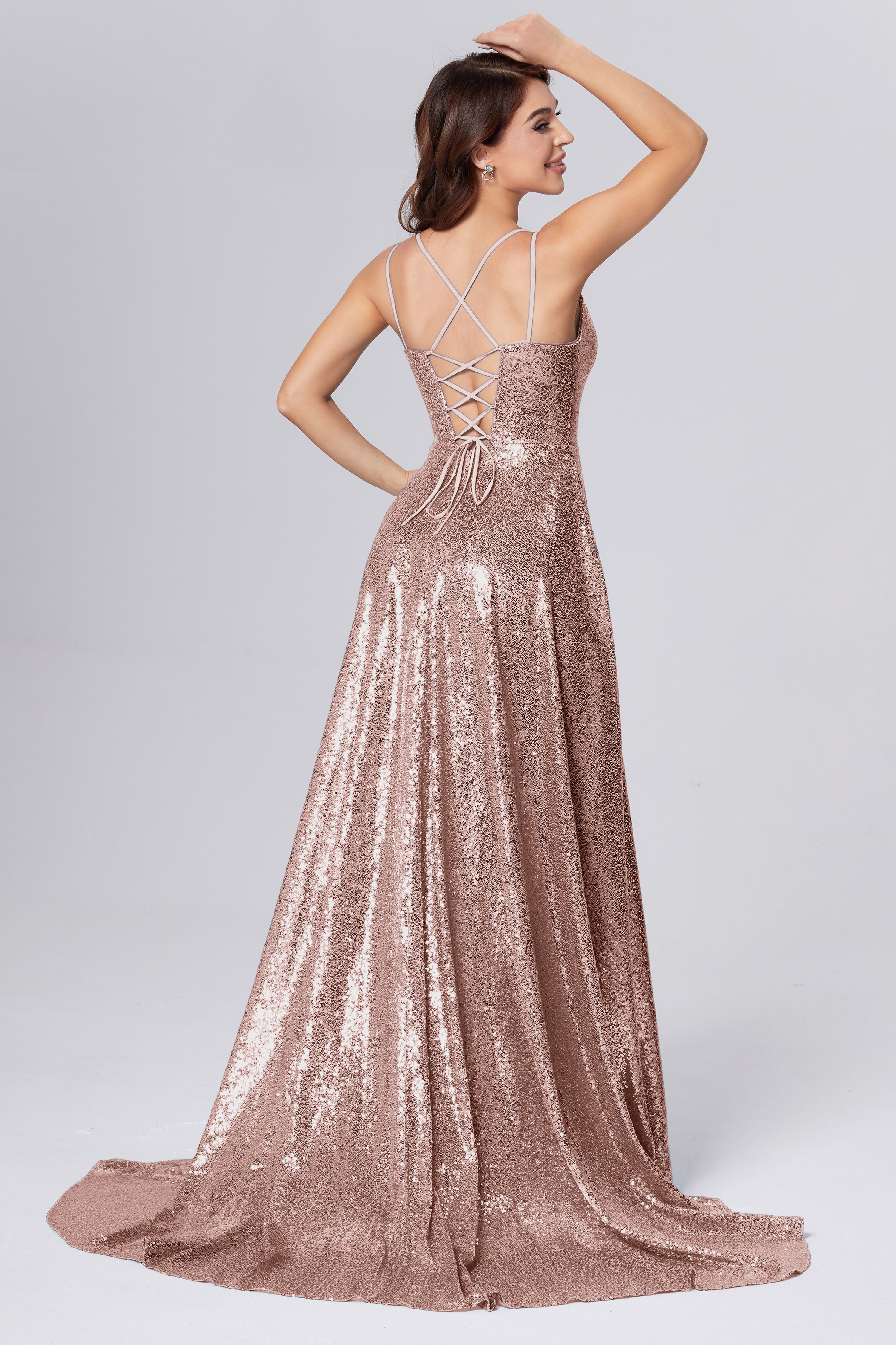 Sweetheart Sequins Prom Dresses with Pockets