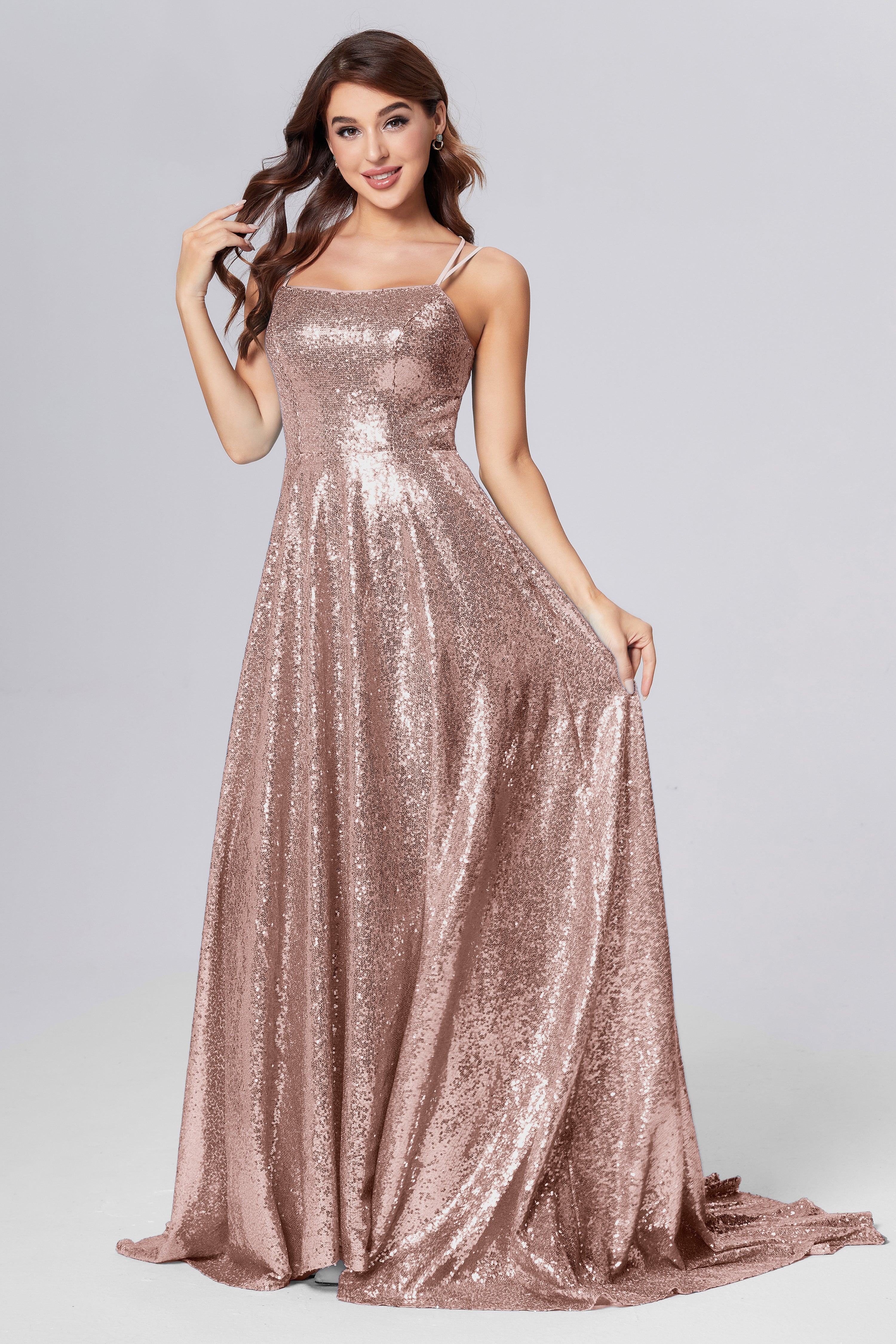 Sweetheart Sequins Prom Dresses with Pockets