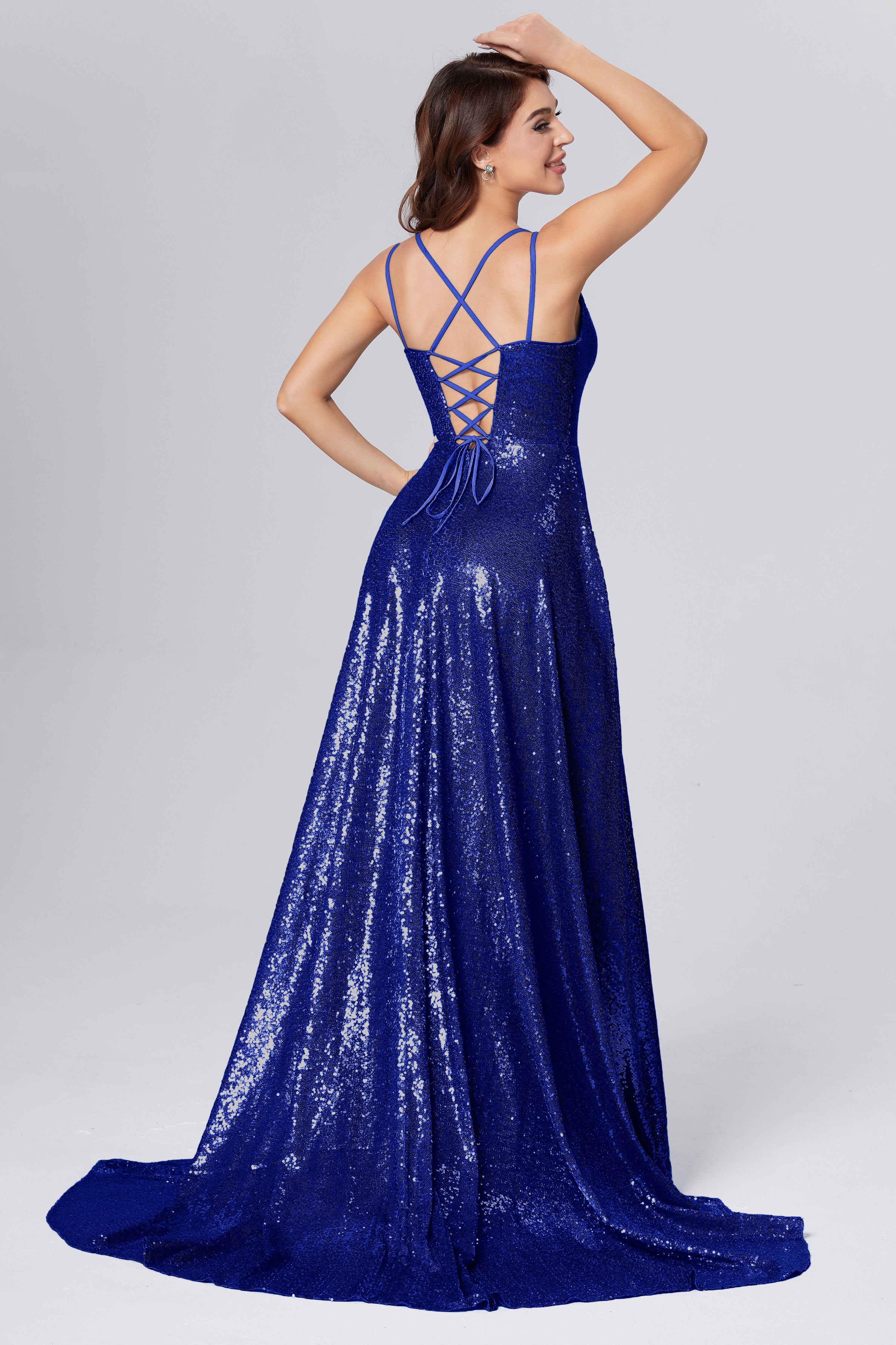 Sweetheart Sequins Prom Dresses with Pockets