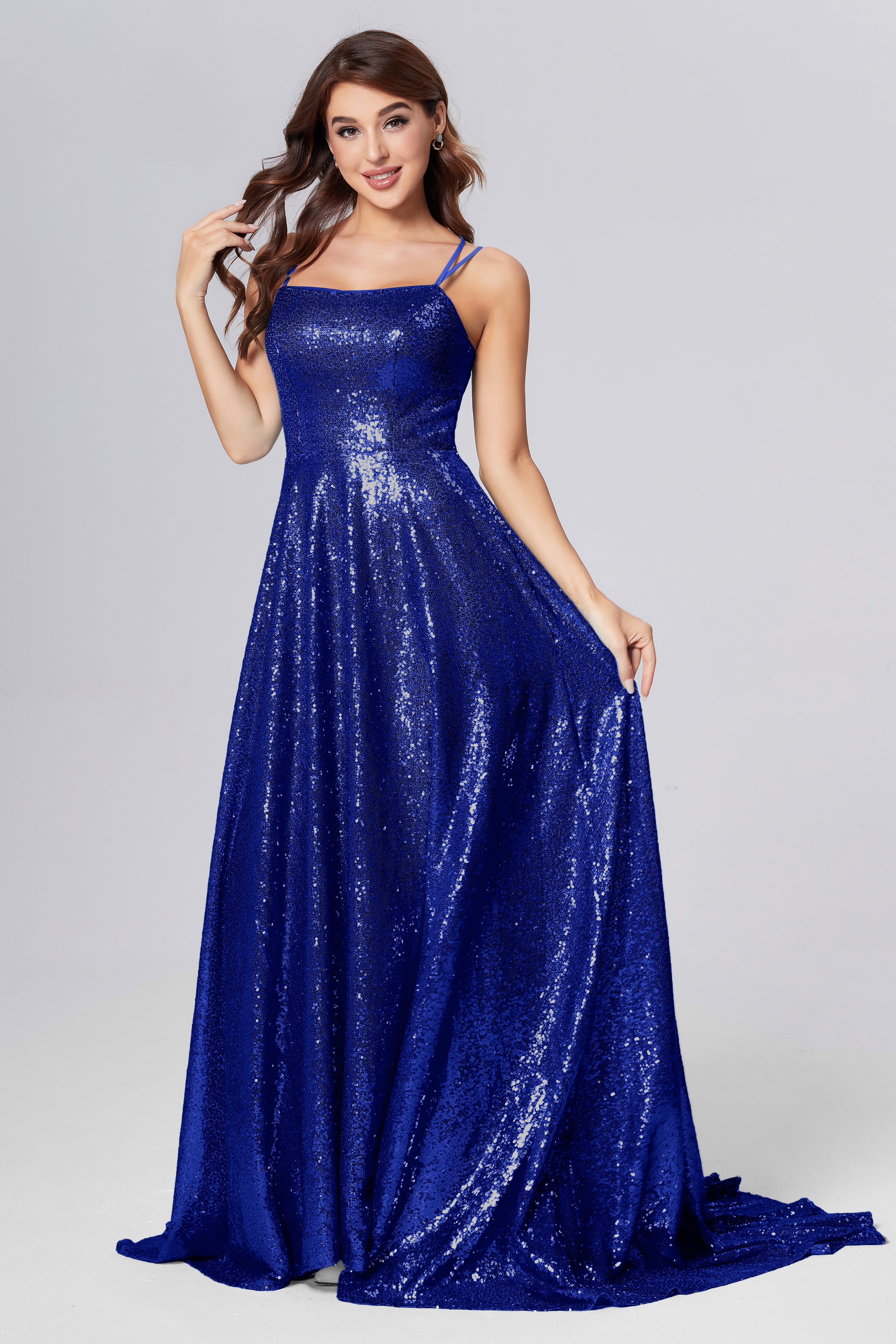 Sweetheart Sequins Prom Dresses with Pockets