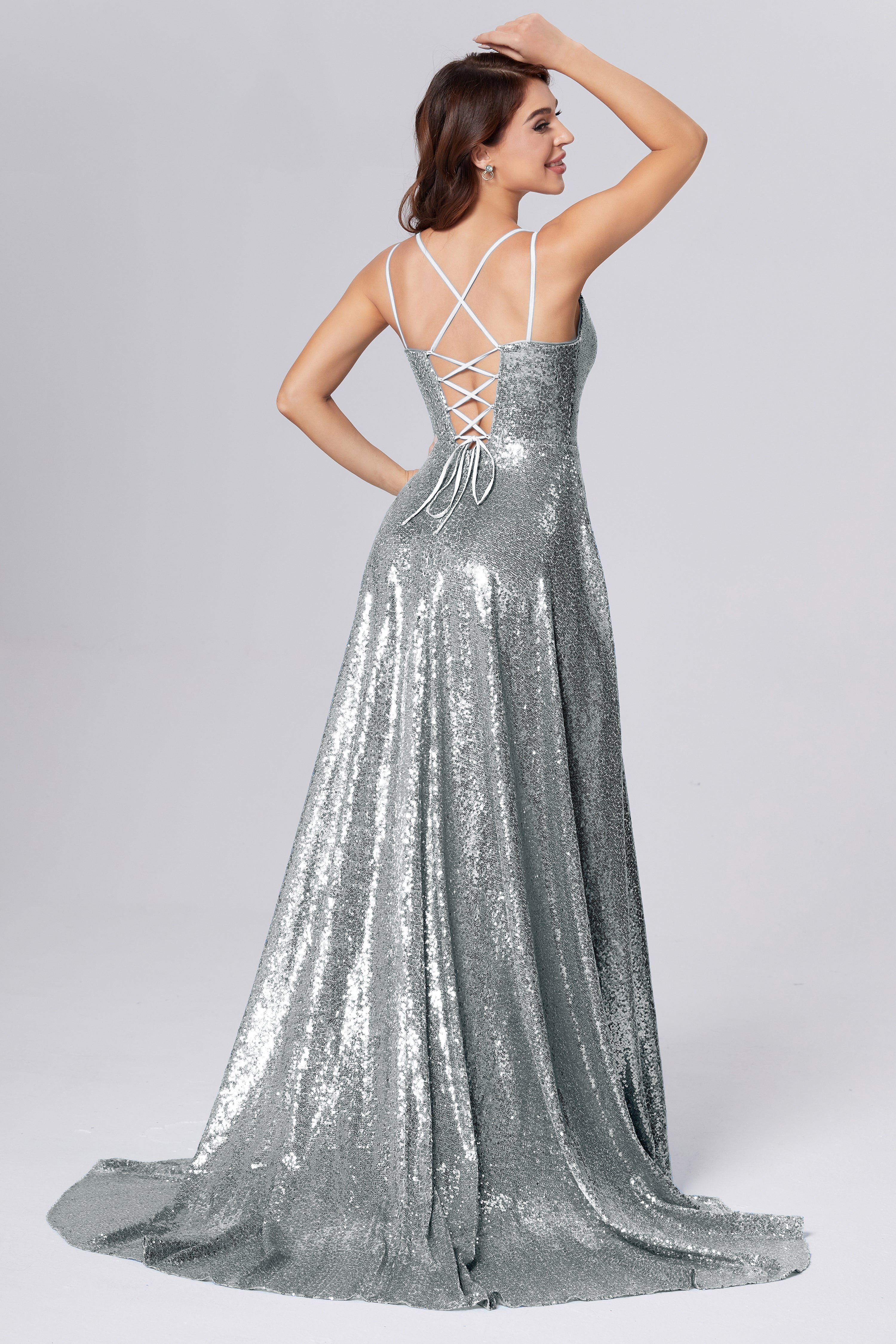 Sweetheart Sequins Prom Dresses with Pockets