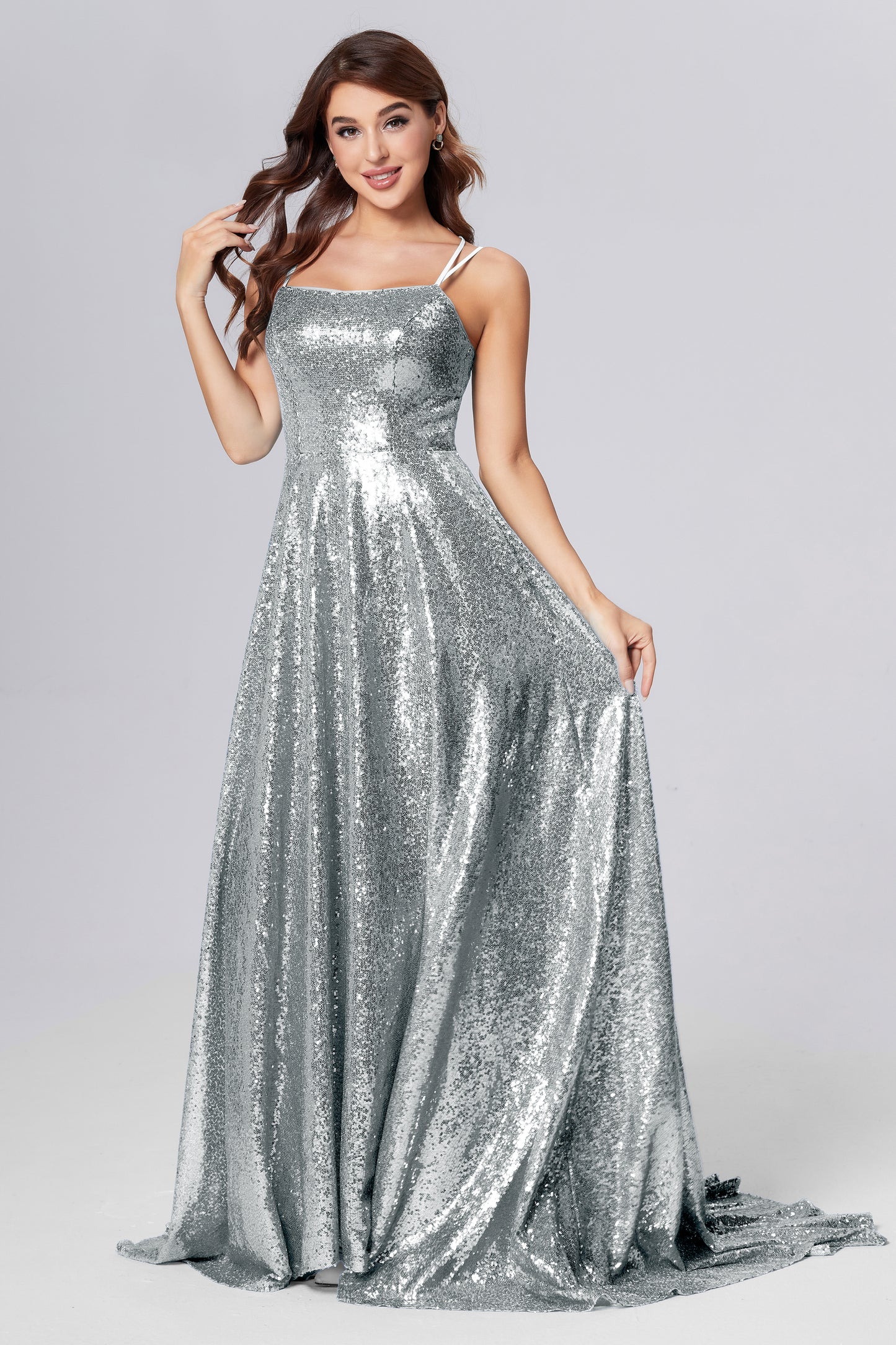 Sweetheart Sequins Prom Dresses with Pockets