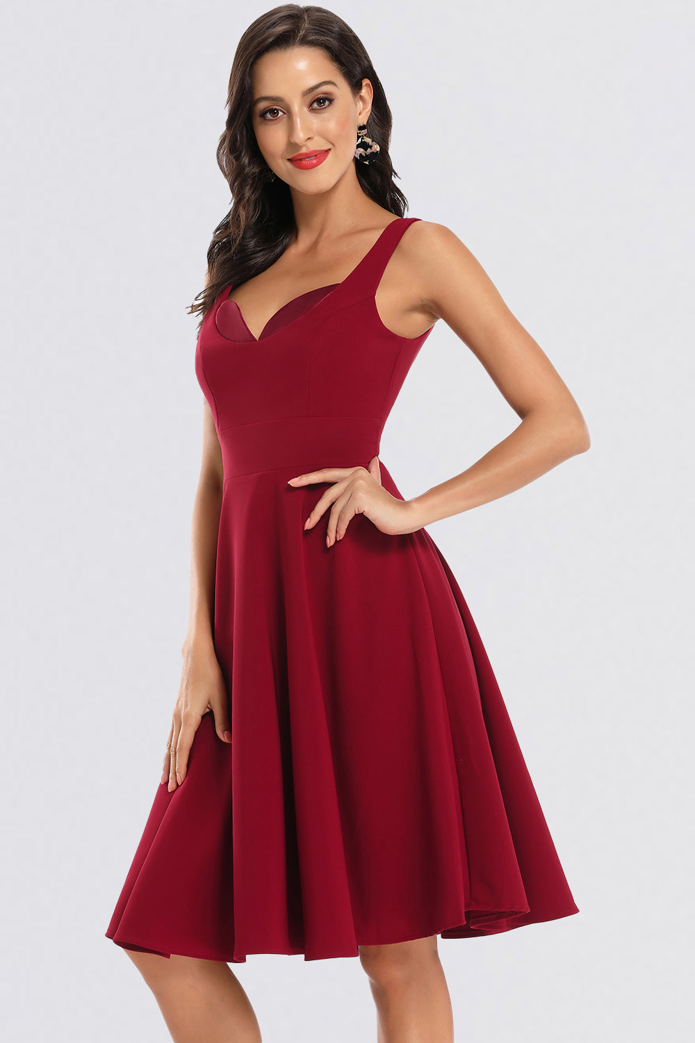 V-neck Satin Sexy Homecoming Dresses
