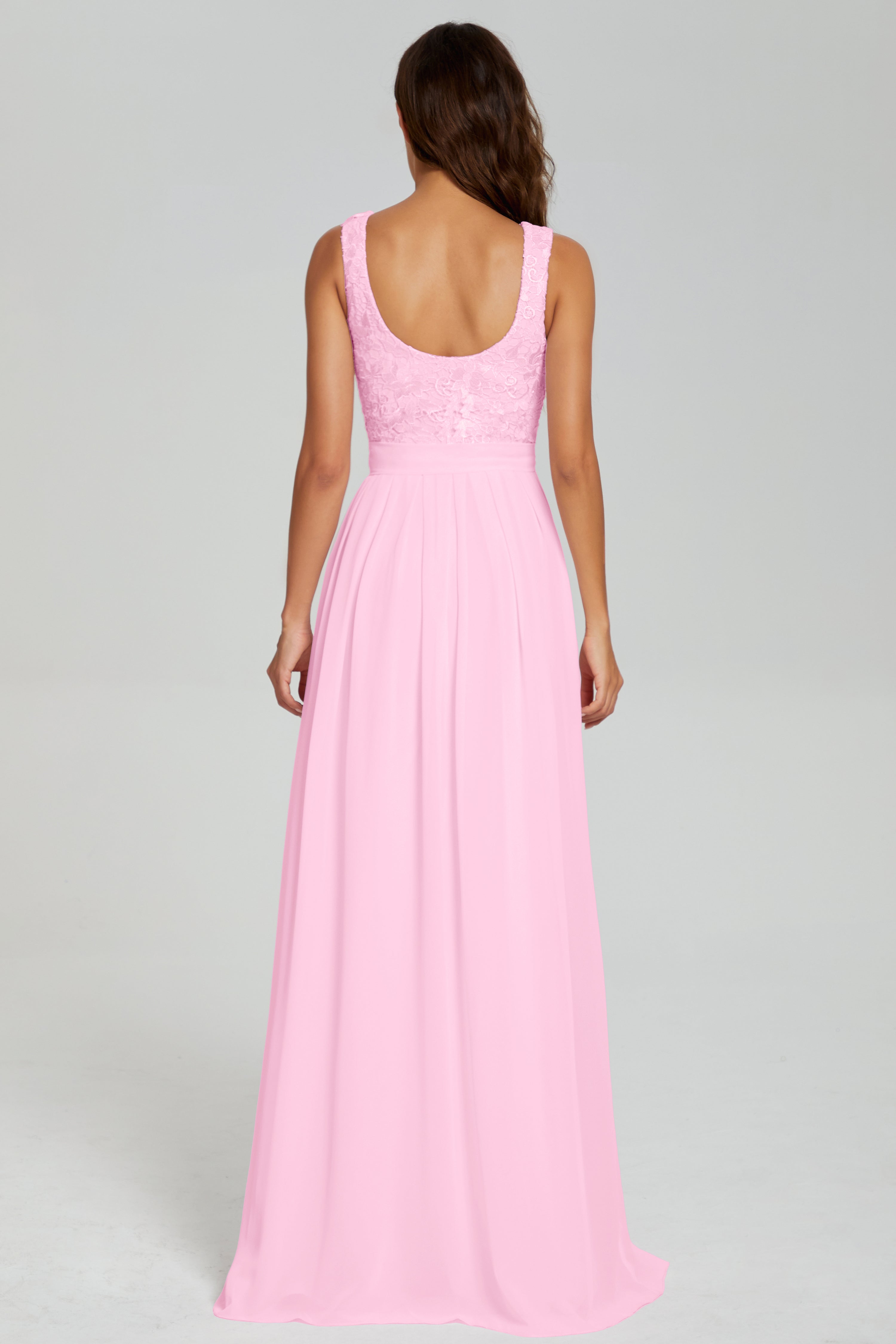 Sleeveless Floor Length Lace Prom Dresses