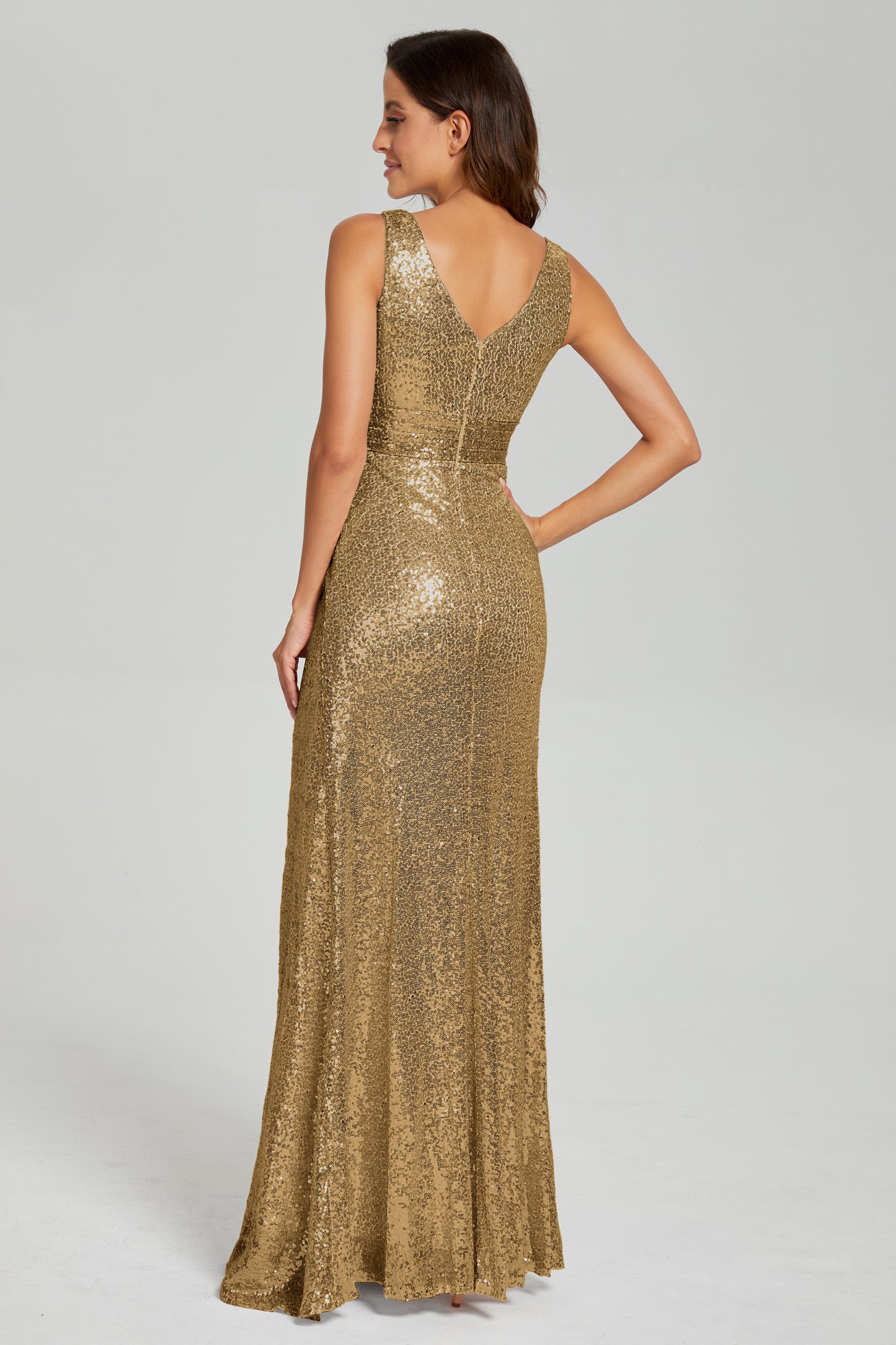 Sparkly Sequins Pleating Prom Dresses