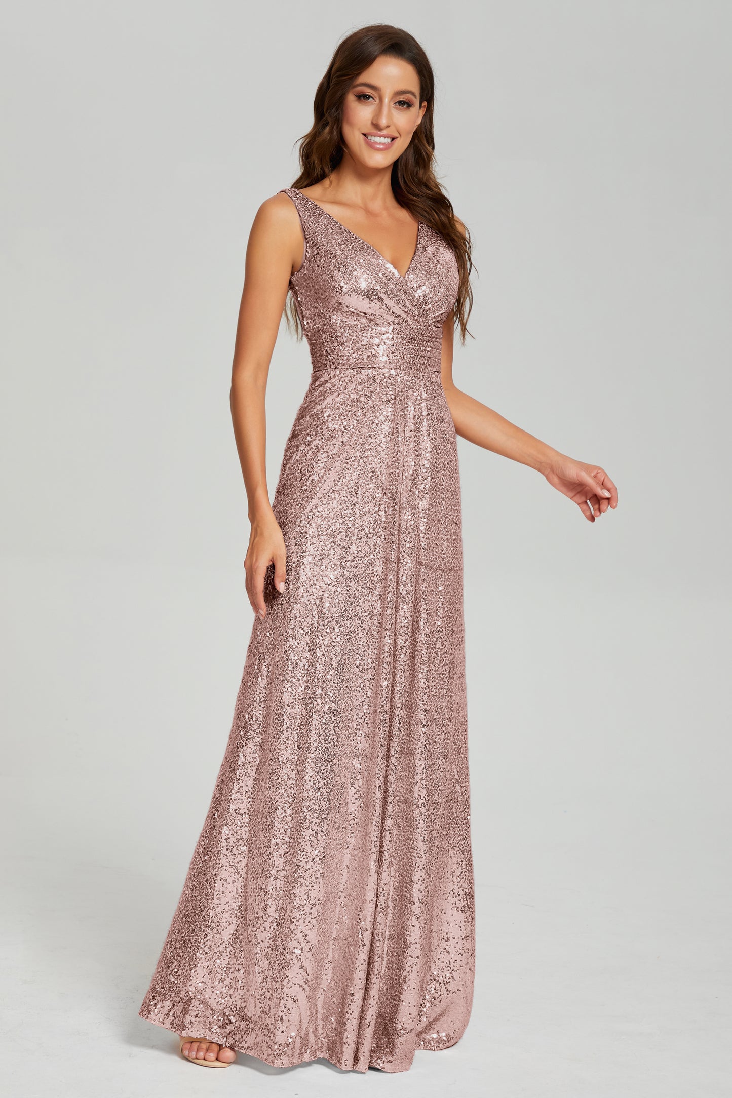 Sparkly Sequins Pleating Prom Dresses